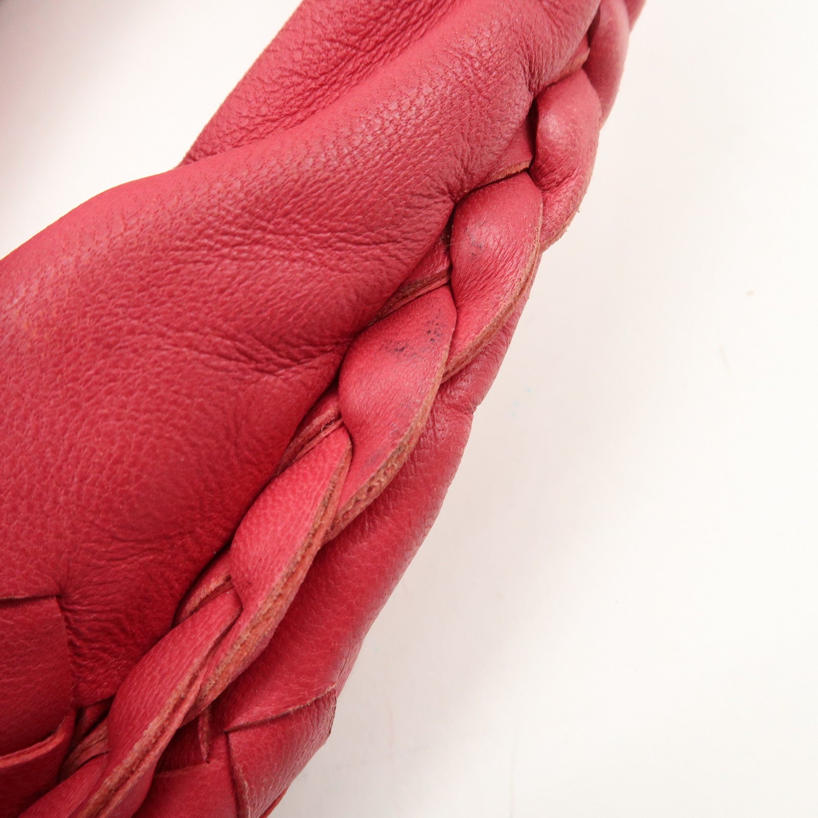 BOTTEGA VENETA Hobo Intrecciato Leather Shoulder Bag Pink 115653 Used