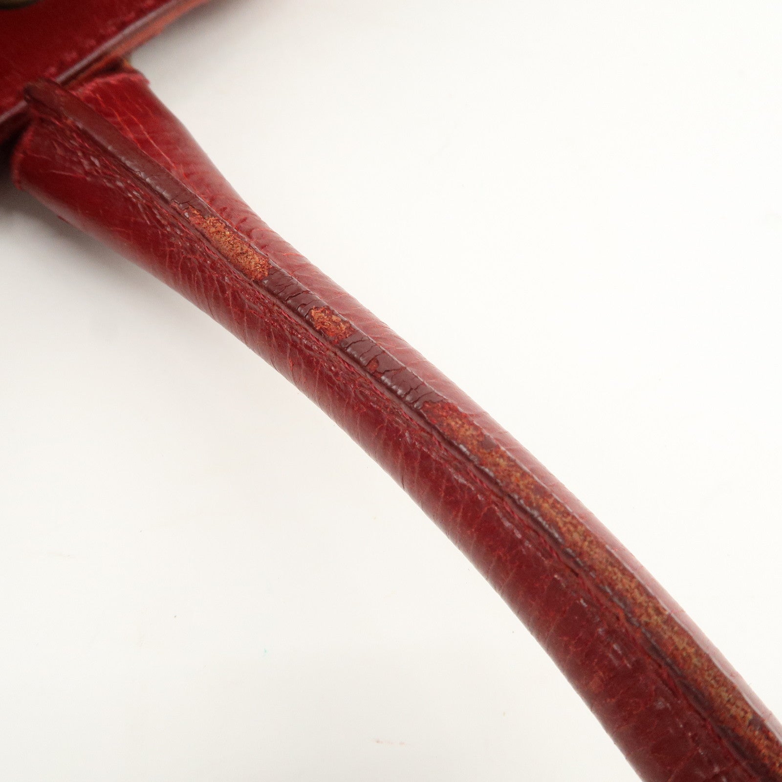 FENDI Ethnico Leather Tote Bag Shoulder Bag Red 8BN162 Used