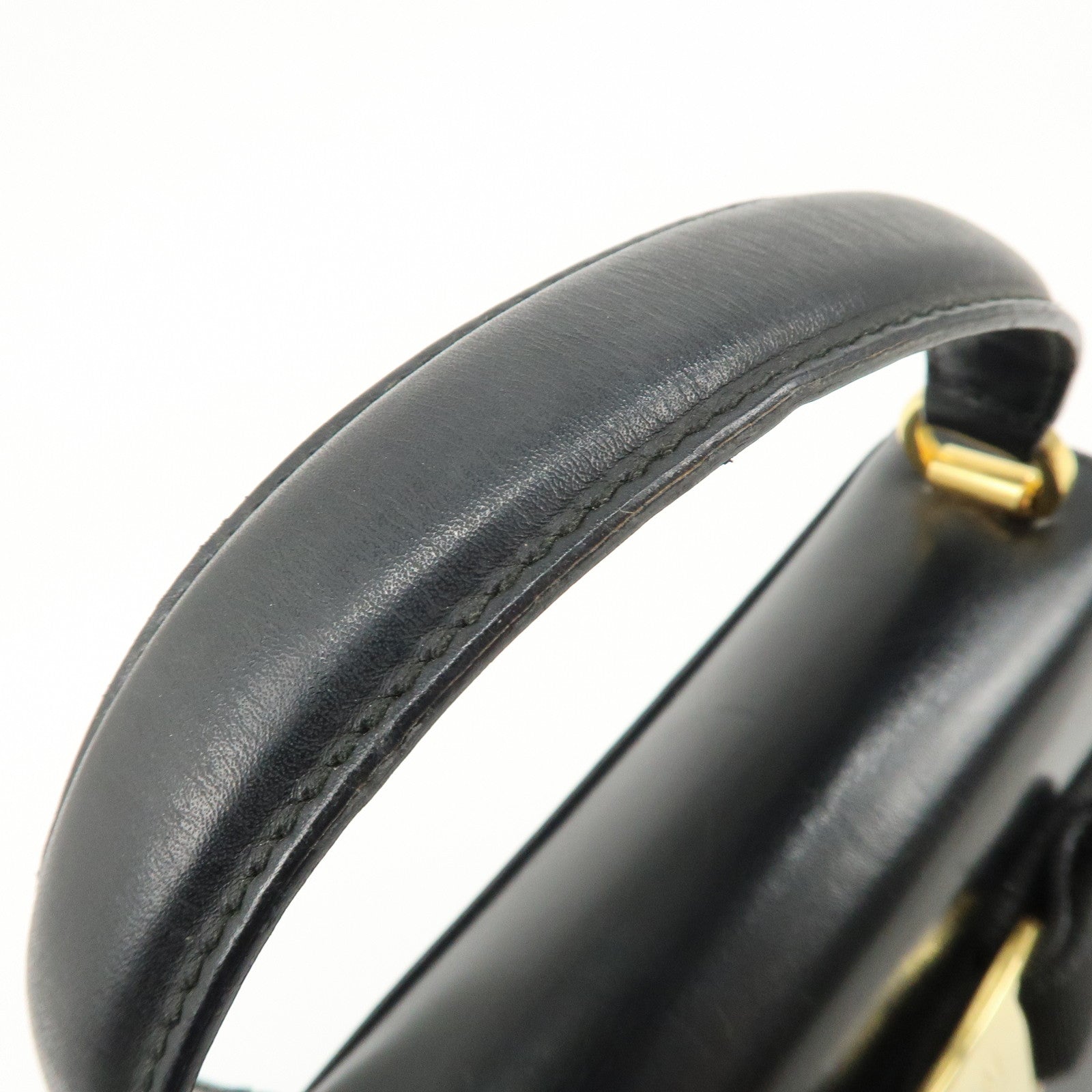 Ferragamo Vara Ribbon Leather Small Hand Bag Black Used