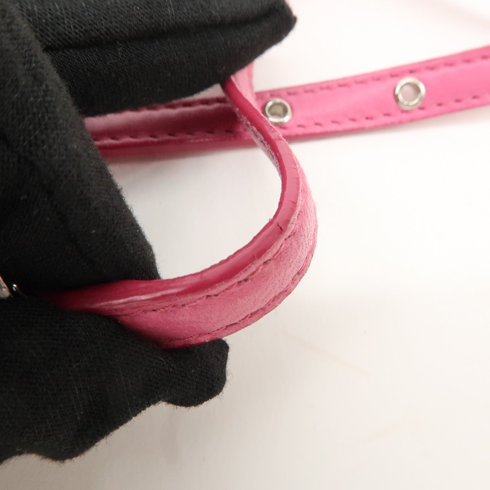 MIU MIU Matelasse Leather Bijou Shoulder Bag Hand Bag Pink Used