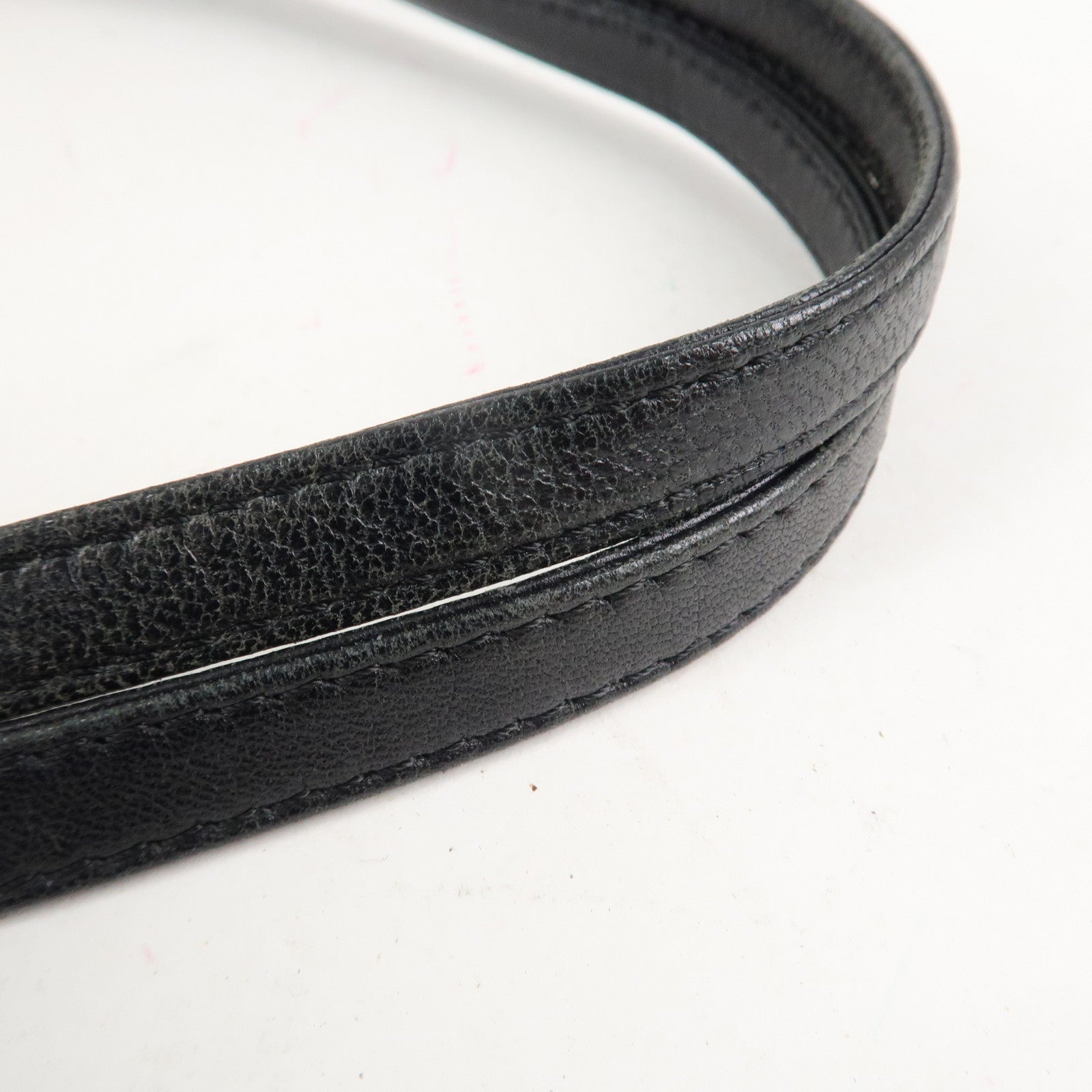 LOEWE Anagram Leather Shoulder Bag Tote Bag Black Used