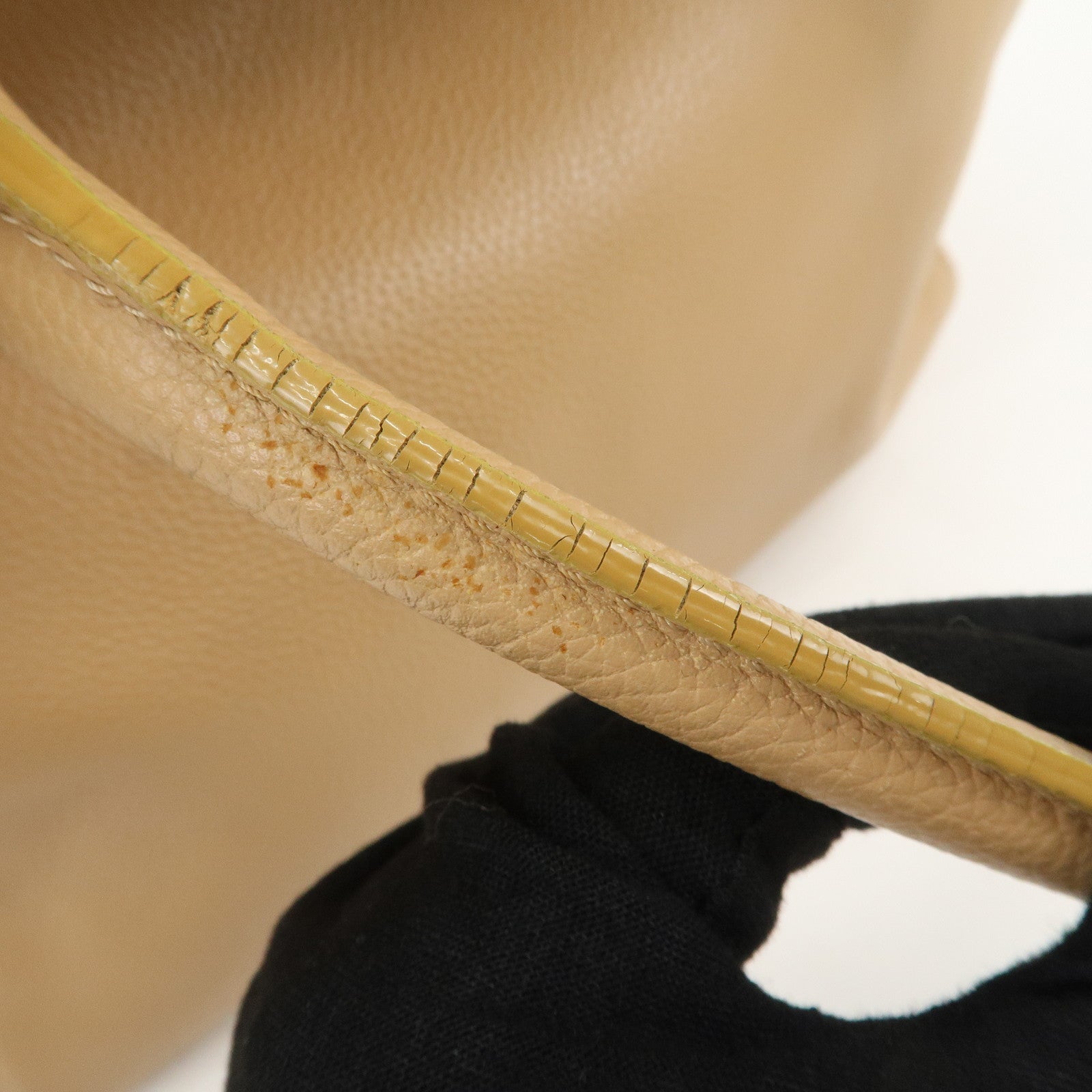 CHANEL COCO Mark Leather Executive Tote Bag Shoulder Bag Beige Used