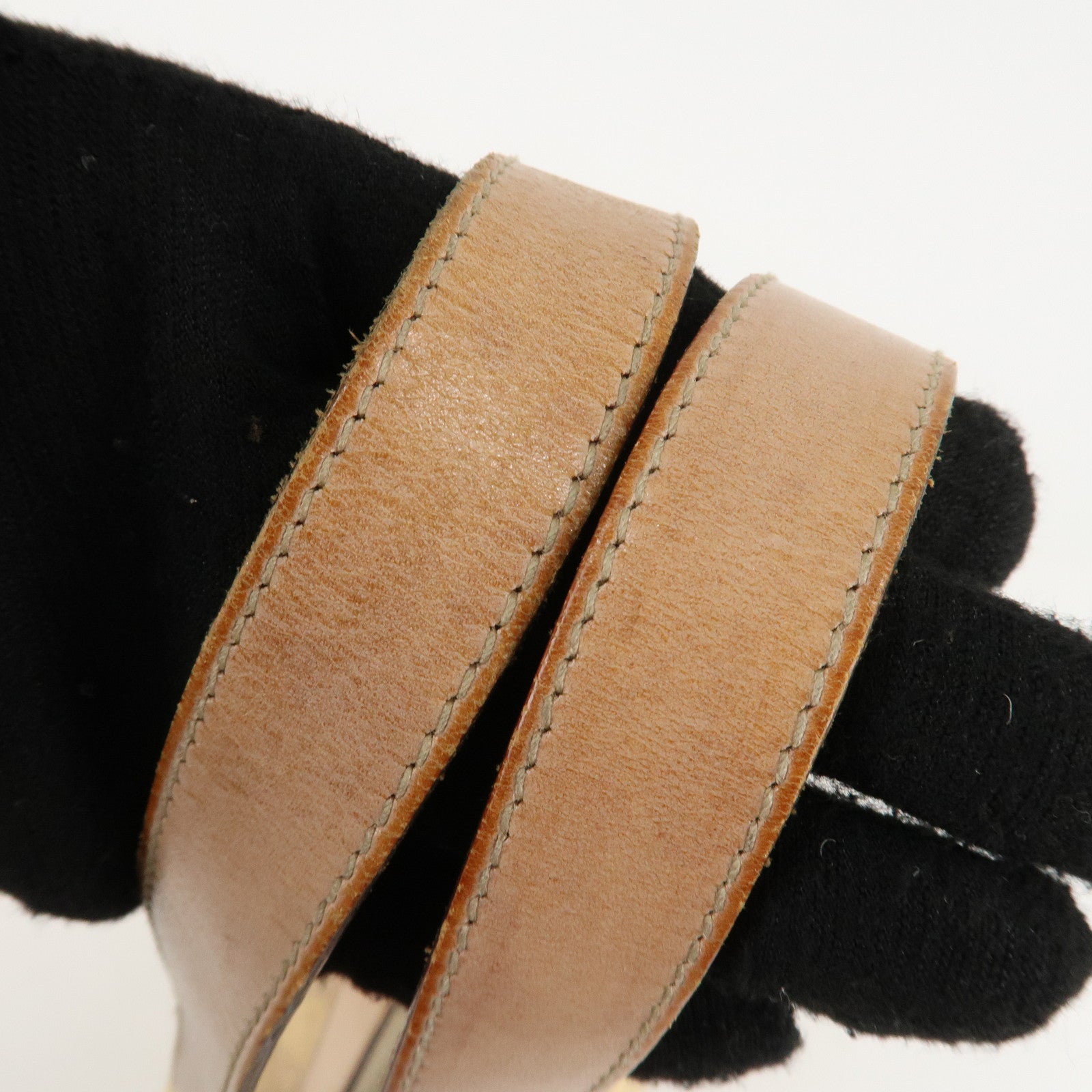 GUCCI Abbey Line GG Canvas Leather Tote Bag Pink White 141470 Used