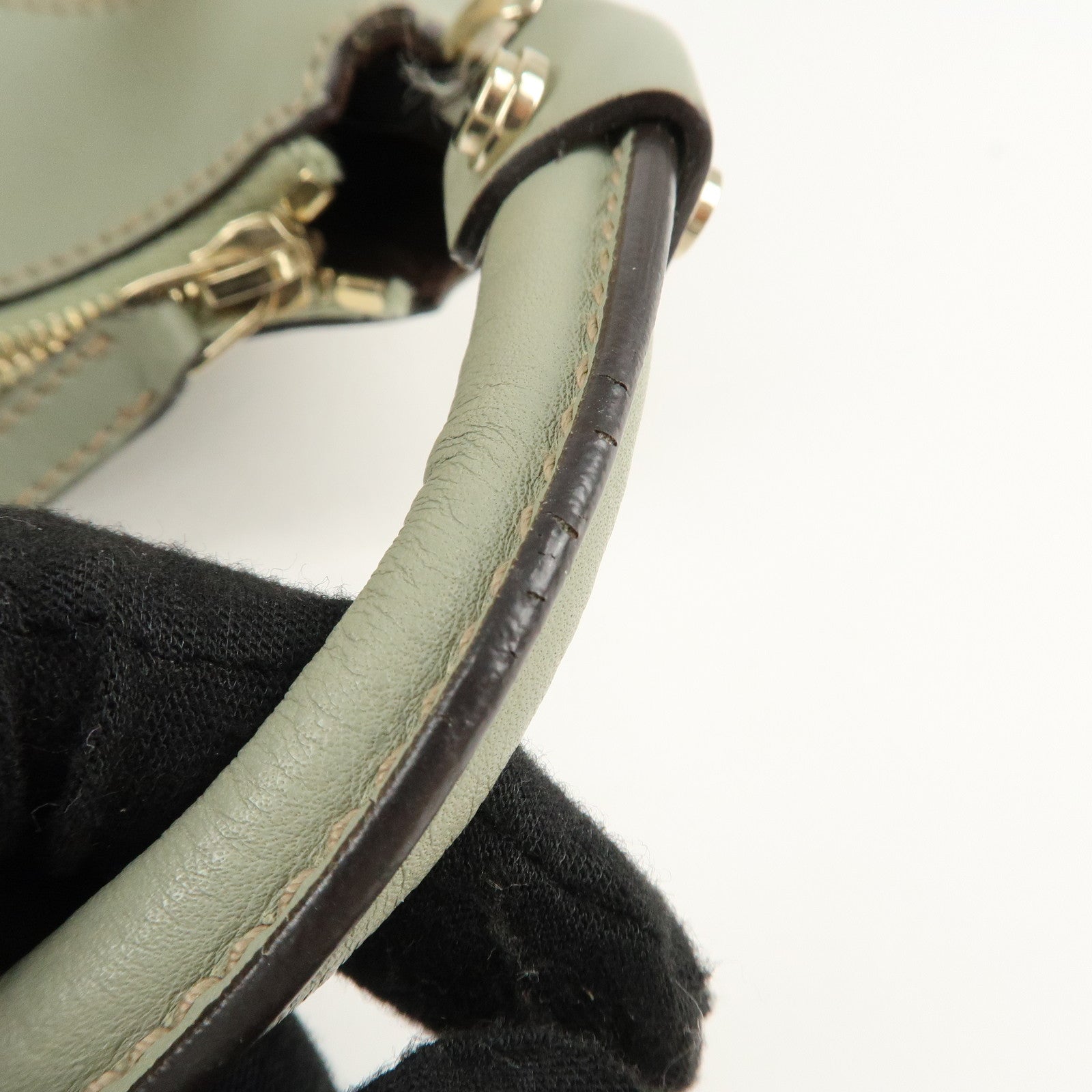 GUCCI Abbey GG Canvas Leather Shoulder Bag Beige Gold 189833 Used