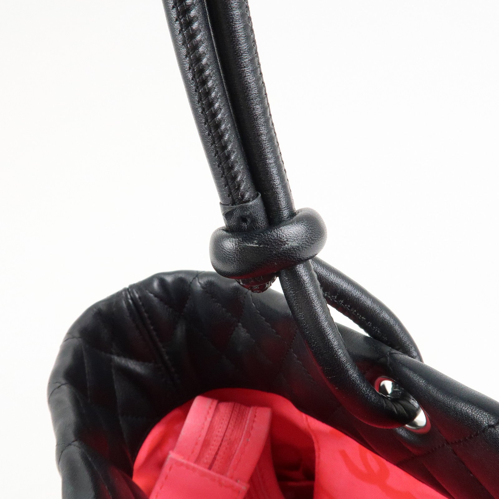 CHANEL Cambon Line Lambskin COCO Mark Large Tote Bag A25169 Used