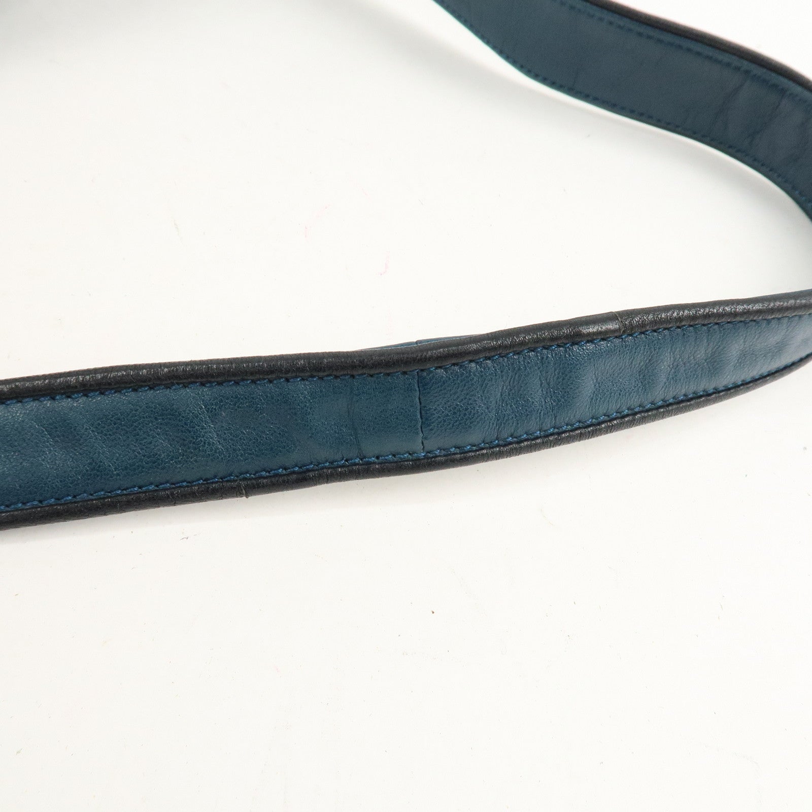 LOEWE Anagram Leather Shoulder Bag Blue Used