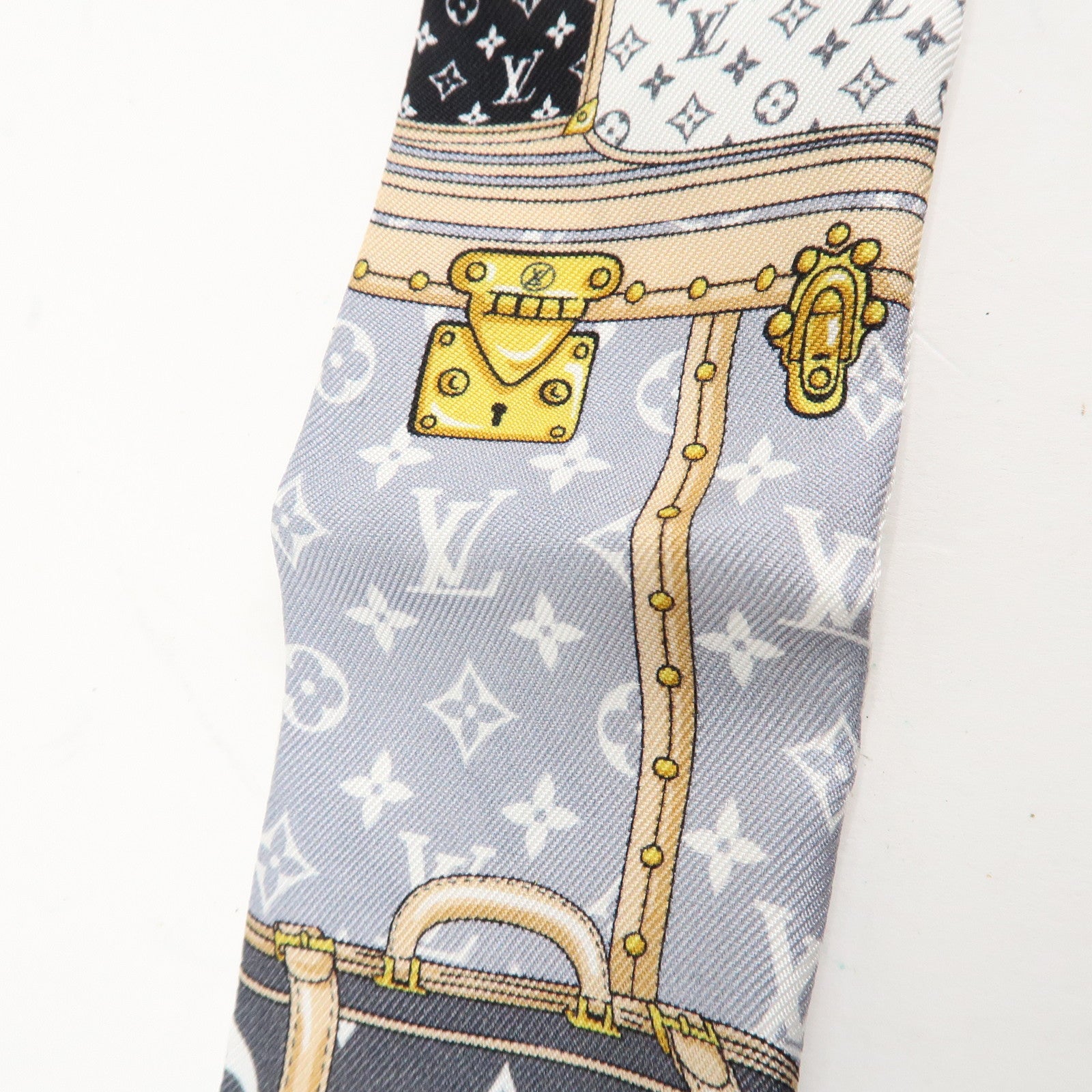 Louis Vuitton Bandeau BB Let's Go 100% Silk Scarf Twilly M76442 Used