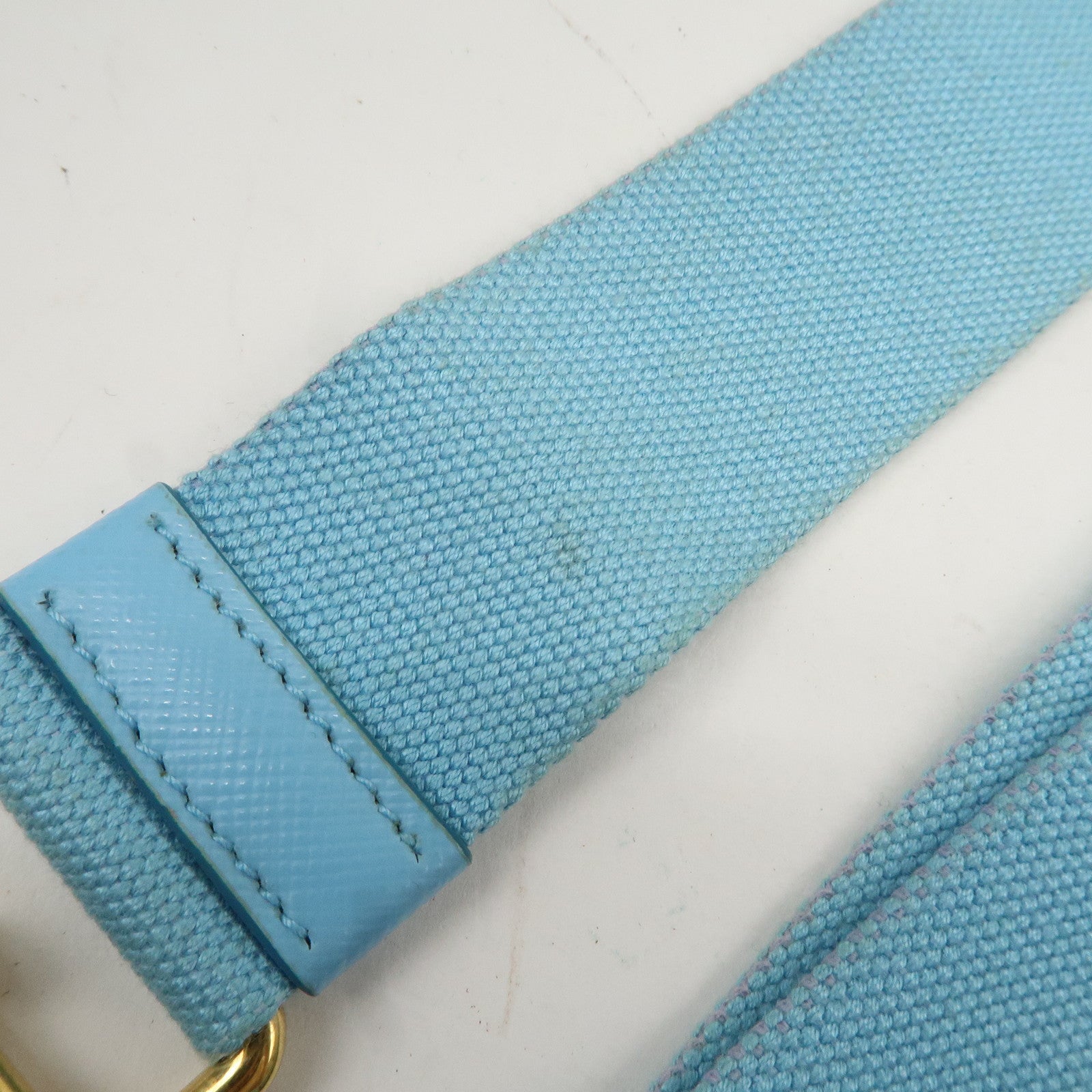 PRADA Canapa Mini Canvas 2Way Bag Light Blue 1BG439 Used