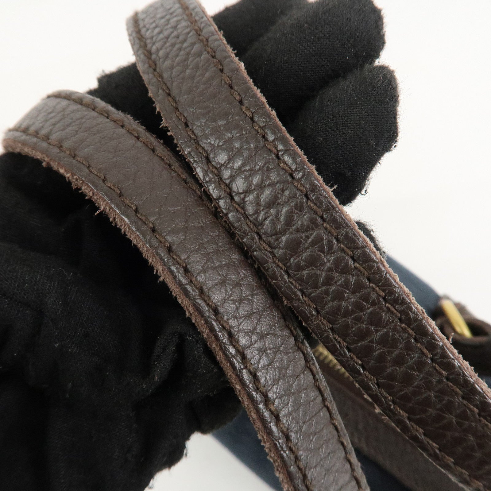 BOTTEGA VENETA Intrecciato Canvas Leather Mini Boston Bag 142470 Used