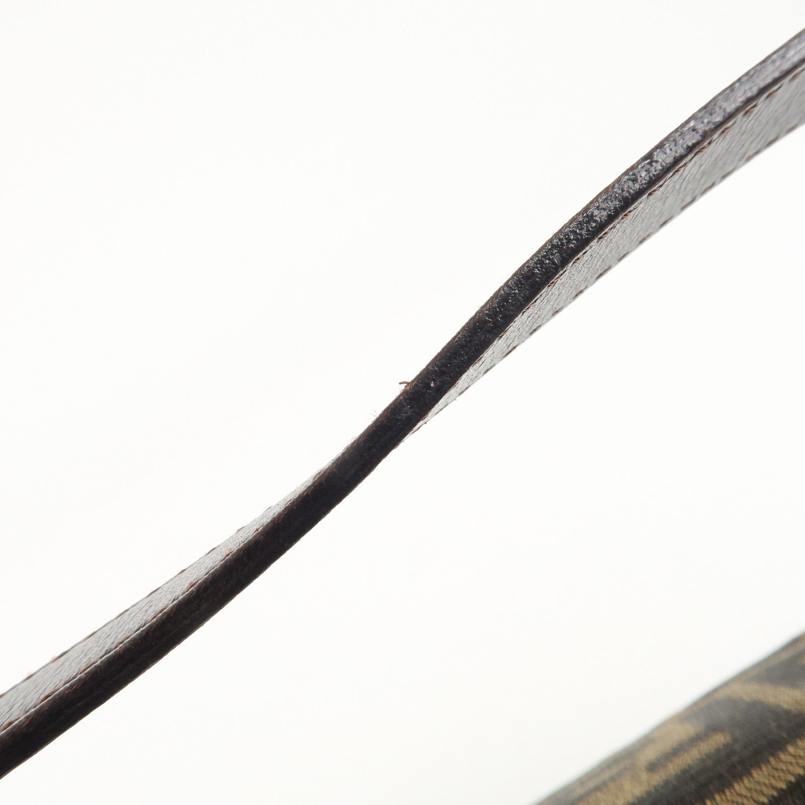 FENDI Mamma Baguette Zucca Canvas Leather Shoulder Bag 26325 Used