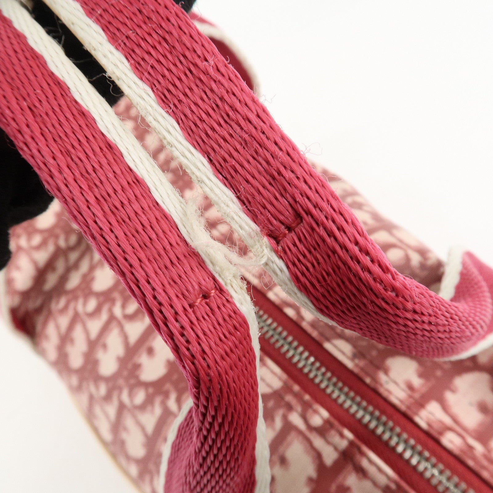 Christian Dior Trotter No.2 PVC Patent Leather Boston Bag Red Used