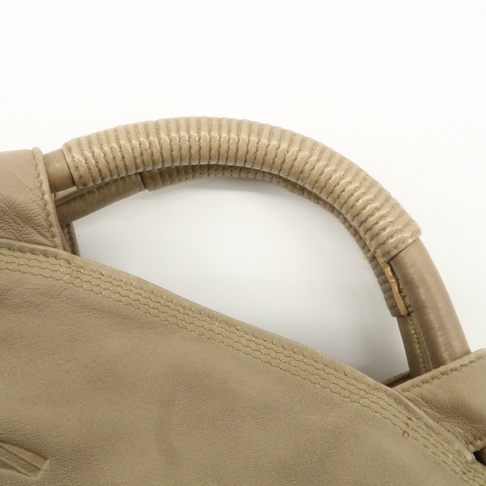 LOEWE Anagram Leather Nappa Aire Hand Bag Gold Used