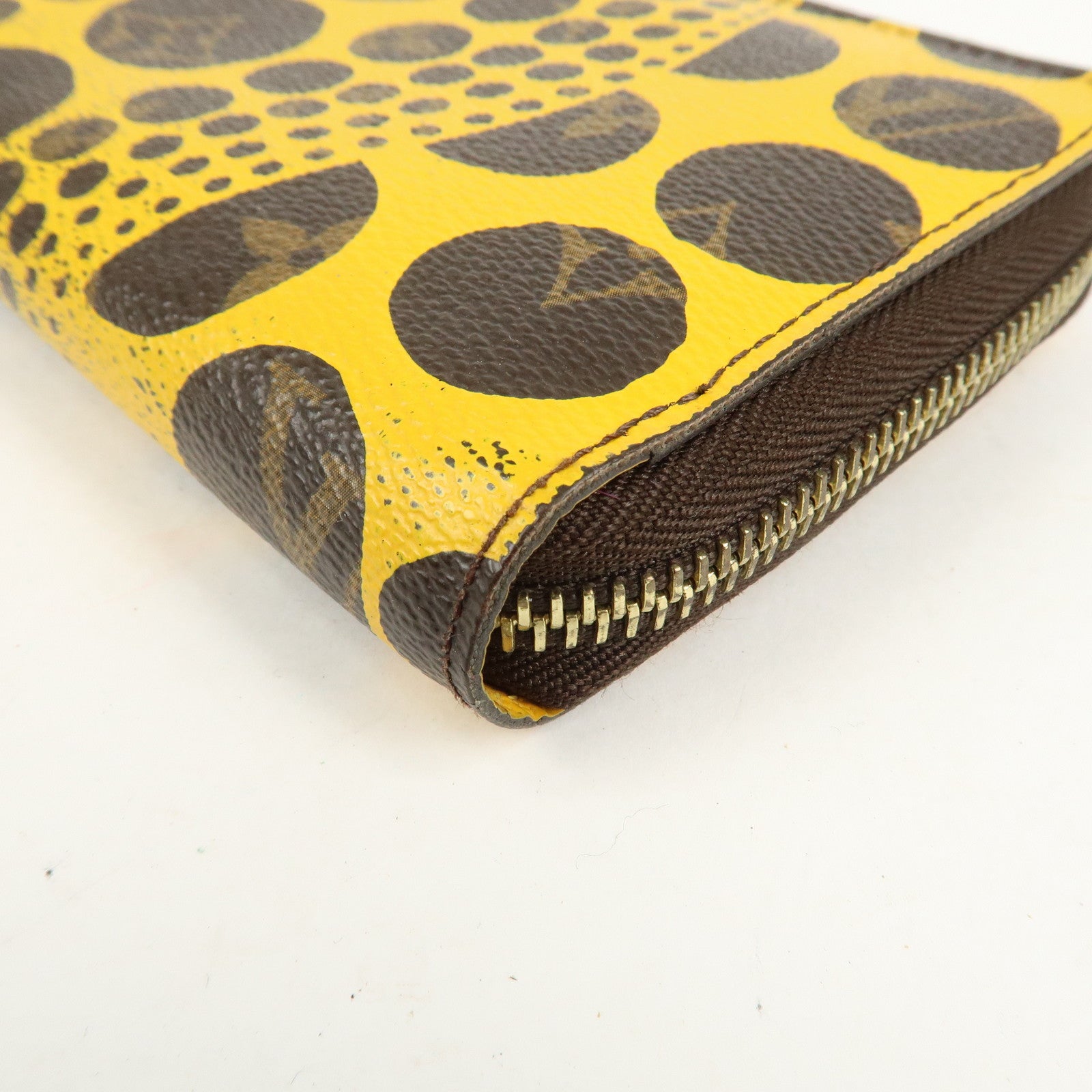 Louis Vuitton Monogram Zippy Wallet Pumpkin Dots Jaune M60449 Used