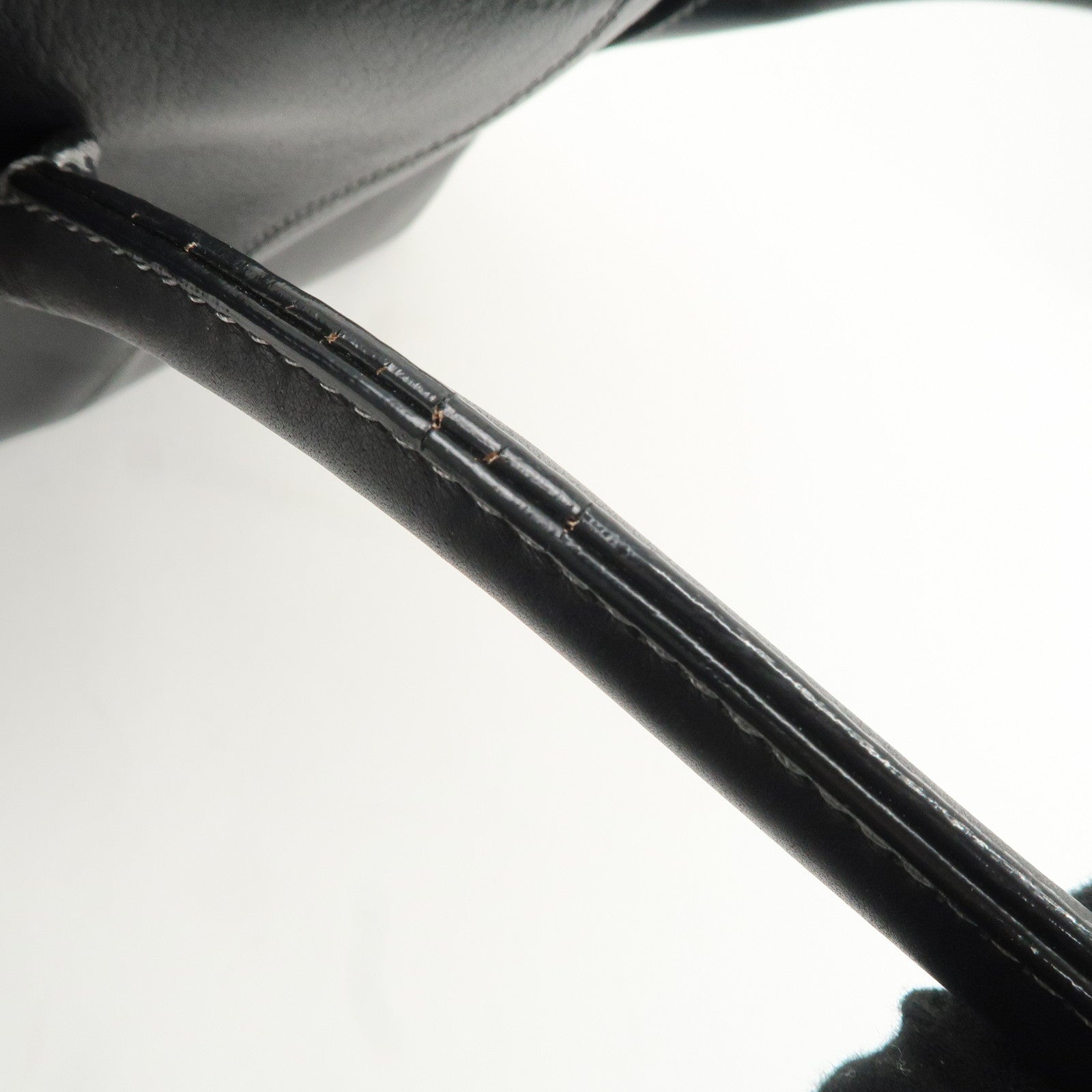 TOD'S Leather Tote Bag Shoulder Bag Hand Bag Black Used