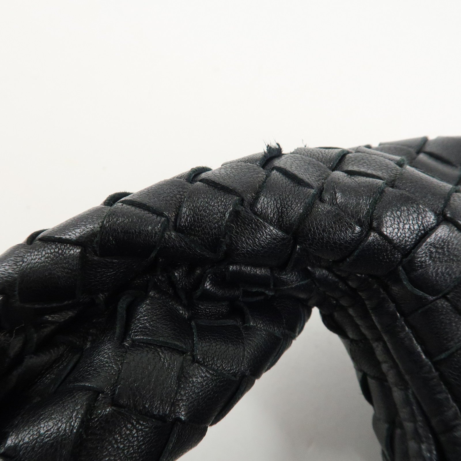 BOTTEGA VENETA Hobo Intrecciato Leather Shoulder Bag Black 115653 Used