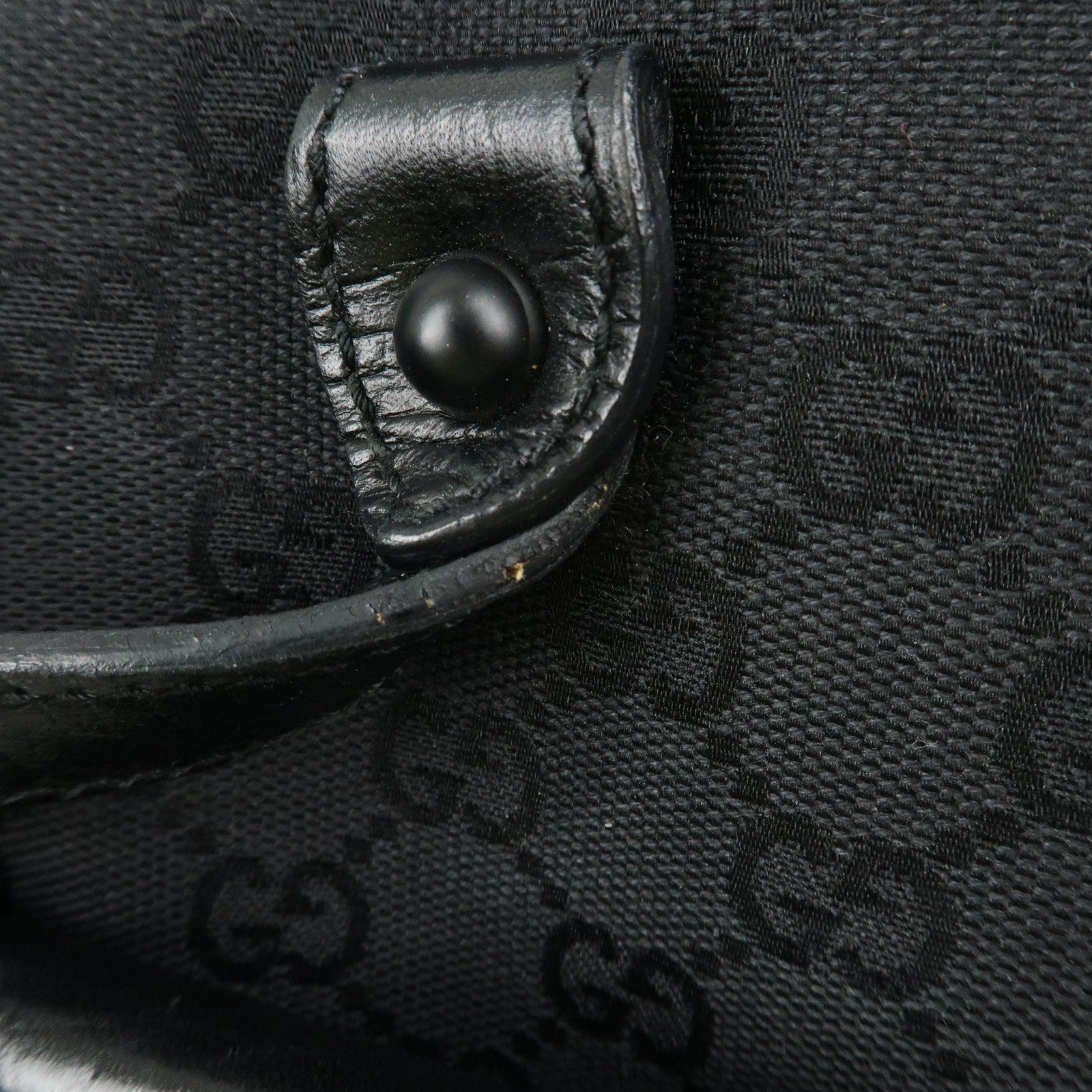 GUCCI Bamboo GG Canvas Leather Shoulder Bag 111713 Used