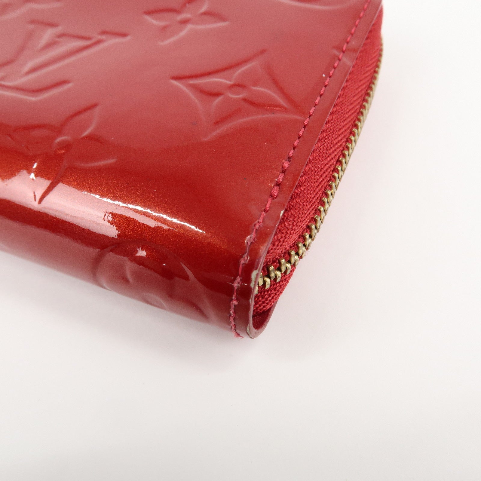 Louis Vuitton Monogram Vernis Zippy Coin Purse M93608 Red Used