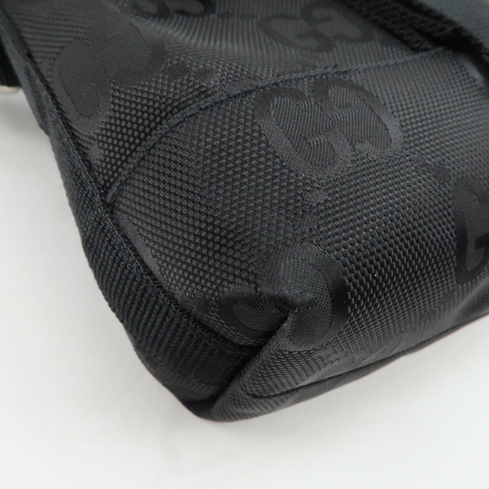 GUCCI Off The Grid GG Nylon Leather Shoulder Crossbody Bag Black Used