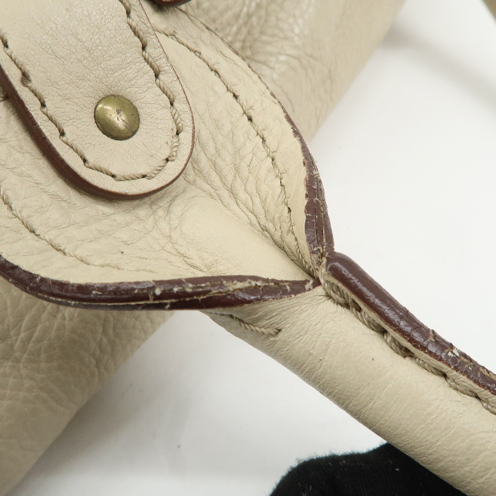 Chloe Paddington Leather Shoulder Bag Hand Bag Ivory Used