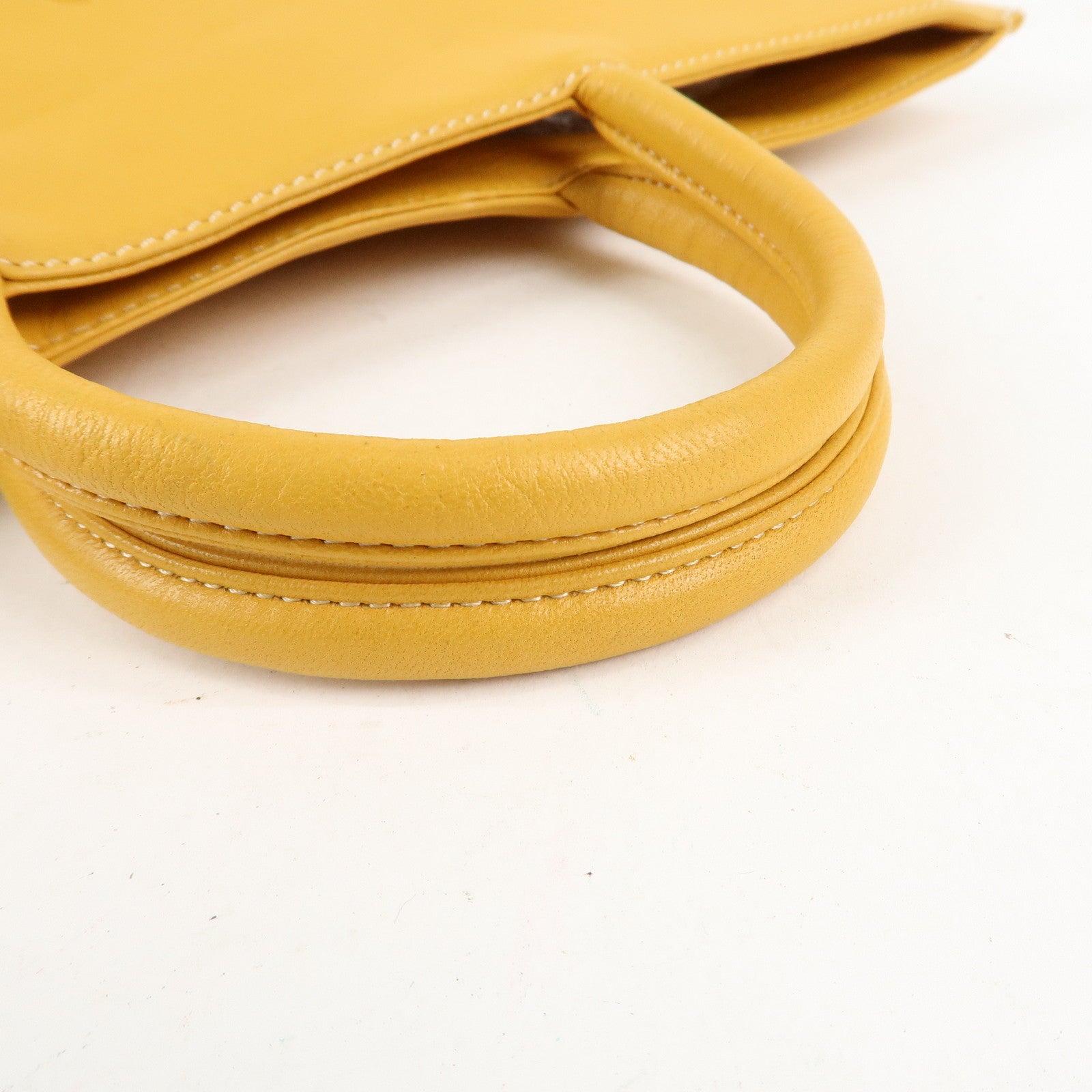 LOEWE Anagram Nappa Aire Leather Tote Bag Shoulder Bag Yellow Used