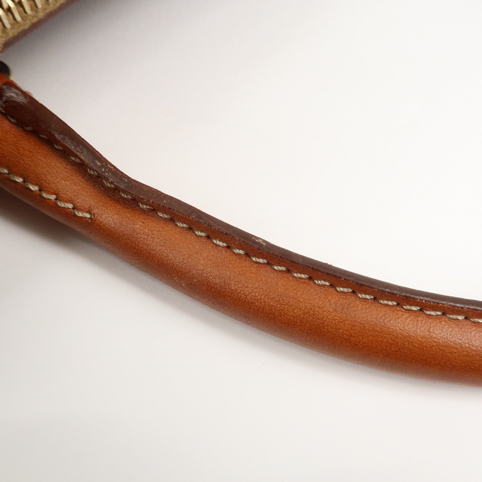 CELINE Macadam PVC Leather Boston Bag Hand Bag Brown Used