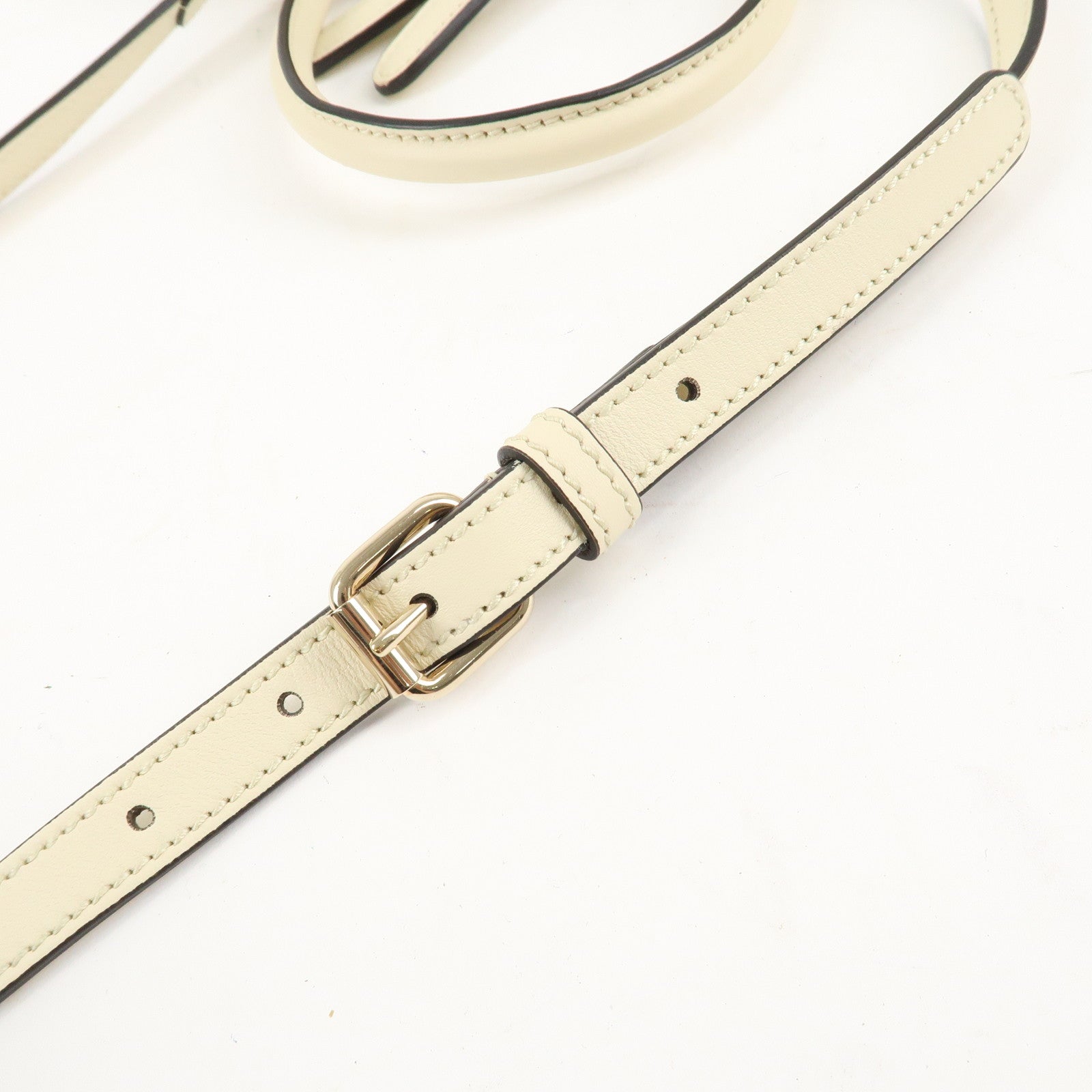 GUCCI Micro Guccissima Leather 2WAY Bag Hand Bag Ivory 449654 Used