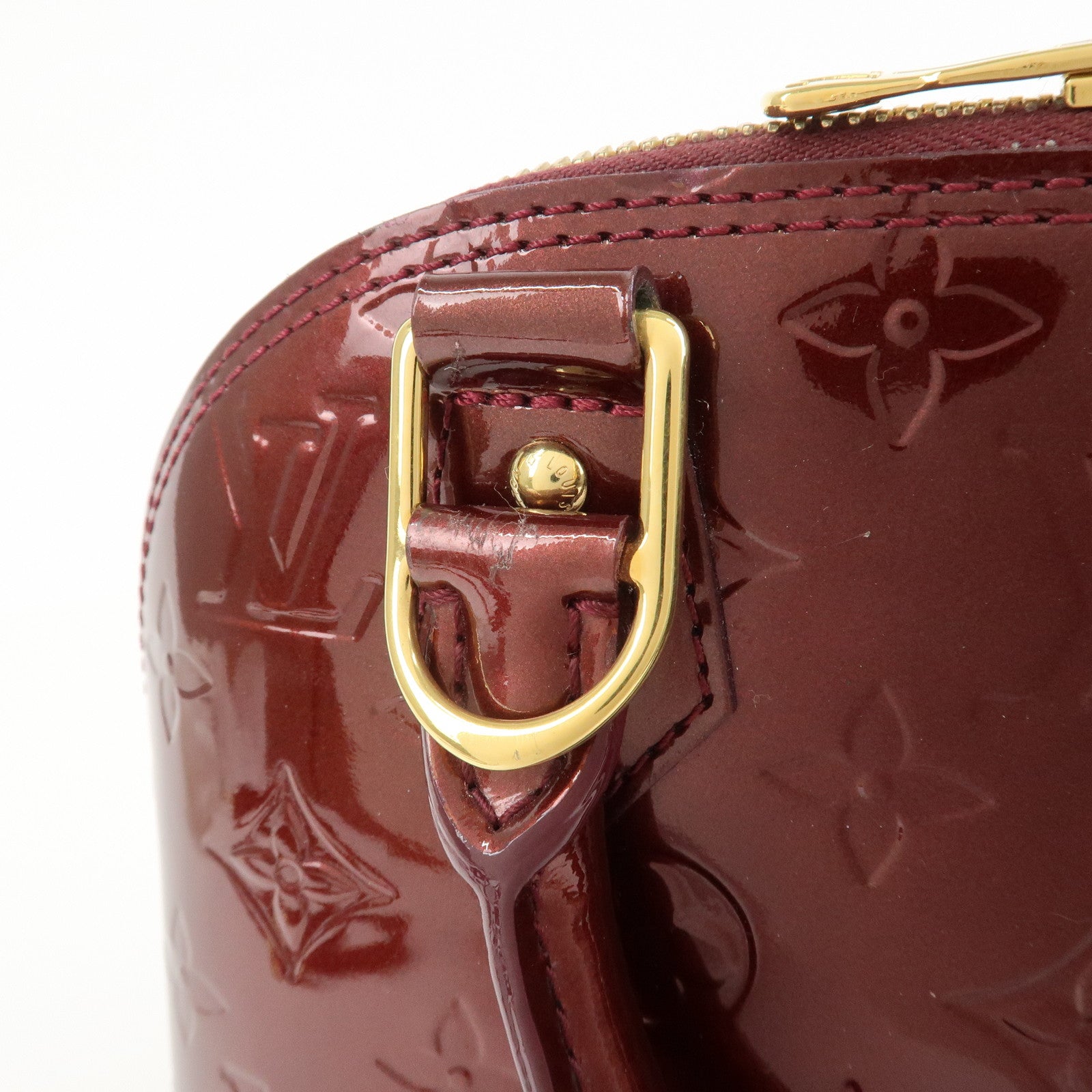 Louis Vuitton Monogram Vernis Alma BB Hand Bag Griotte M90231 Used