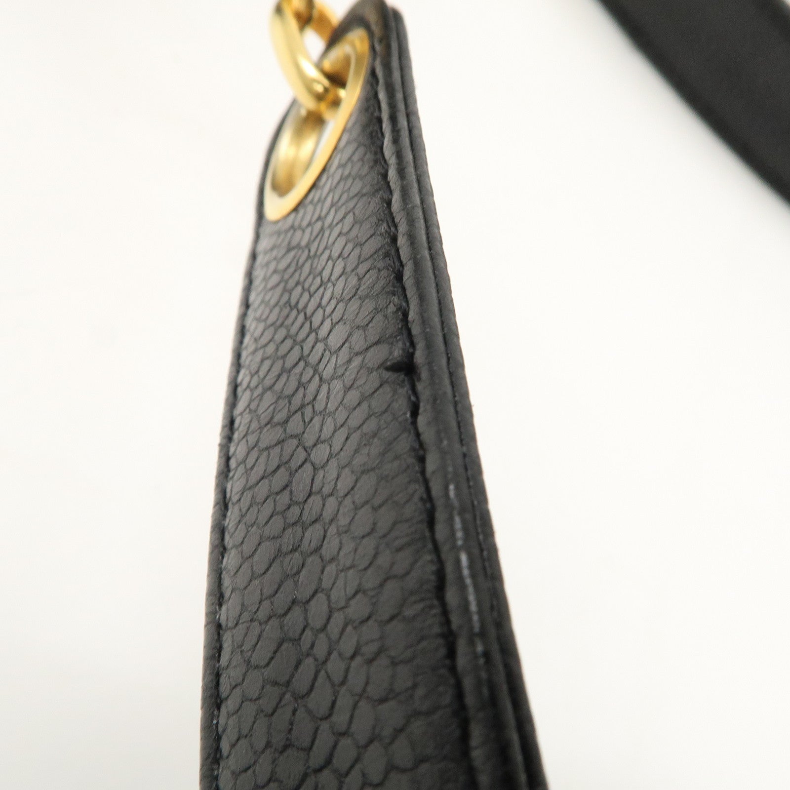 CHANEL Caviar Skin COCO Mark Chain Tote Bag Shoulder Bag Black Used