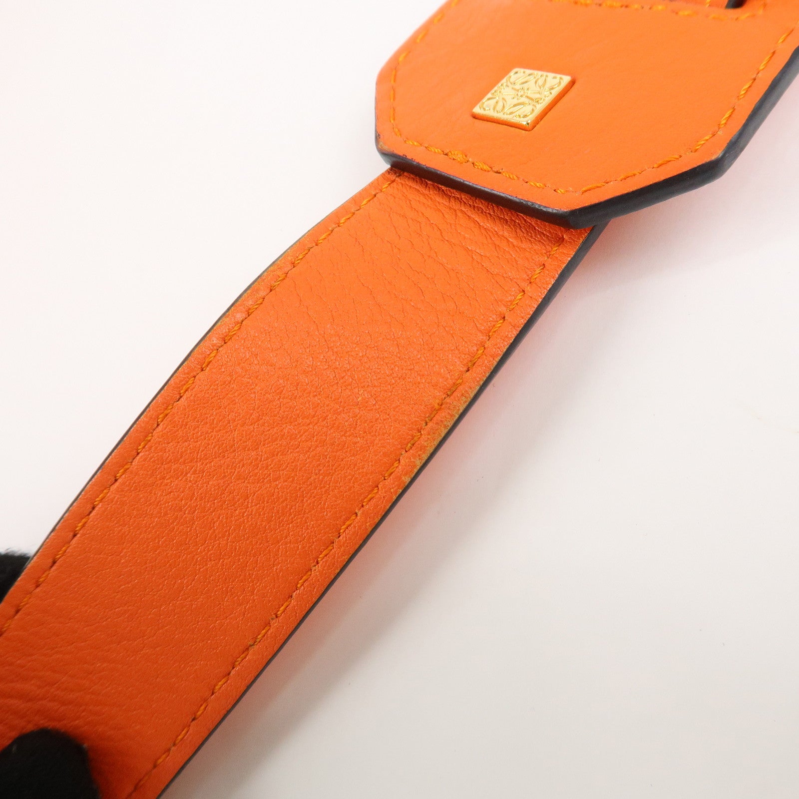 LOEWE Leather Puzzle Bag Medium 2Way Bag Shoulder Bag Orange Used