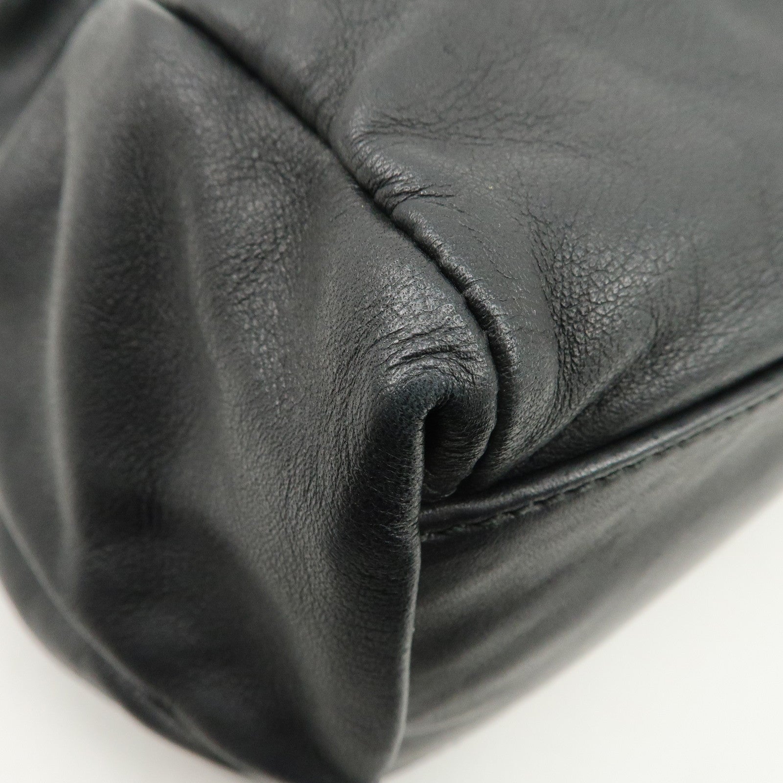 Salvatore Ferragamo Leather Hand Bag Black Used
