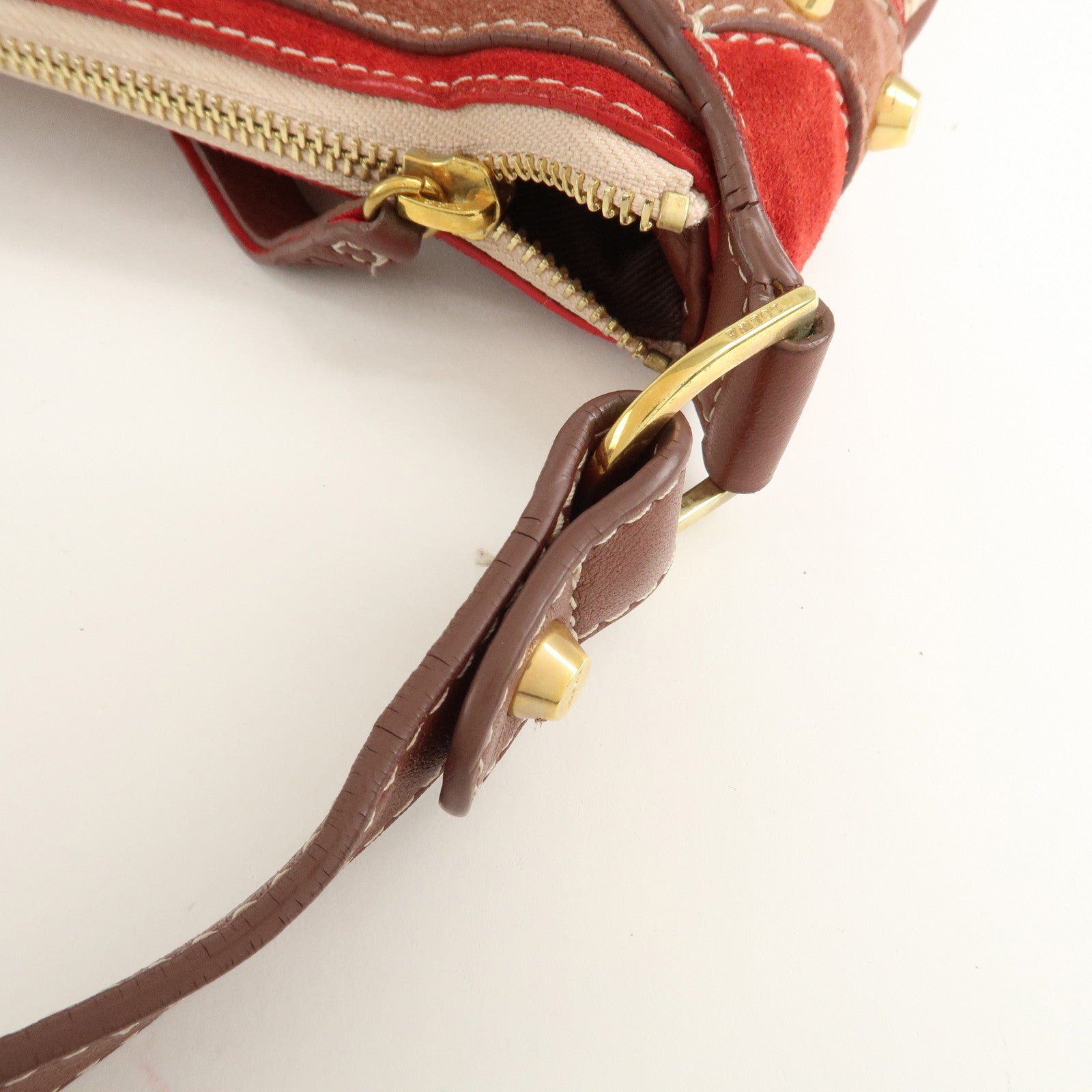 LOEWE Anagram Canvas Leather Suede Shoulder Bag 160th Anniversary Used