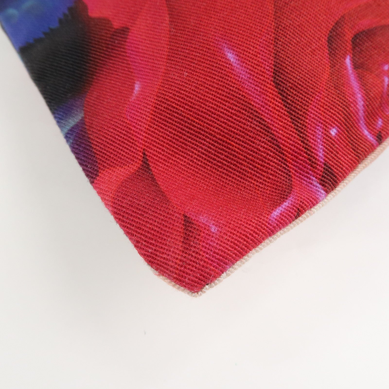 LOEWE Canvas Leather Drawstring Pouch Black Pink Used