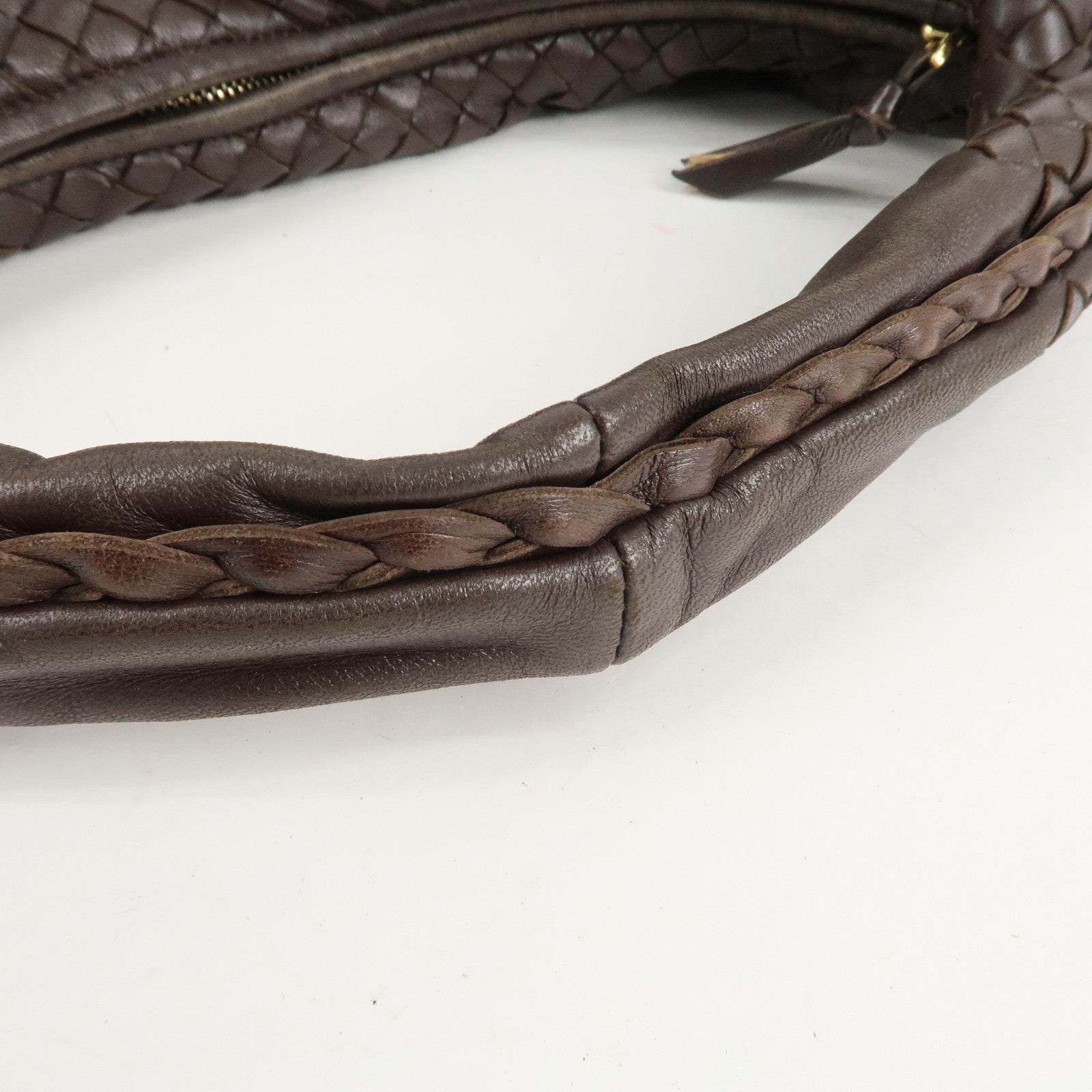 BOTTEGA VENETA Hobo Intrecciato Leather Shoulder Bag Brown 115653 Used