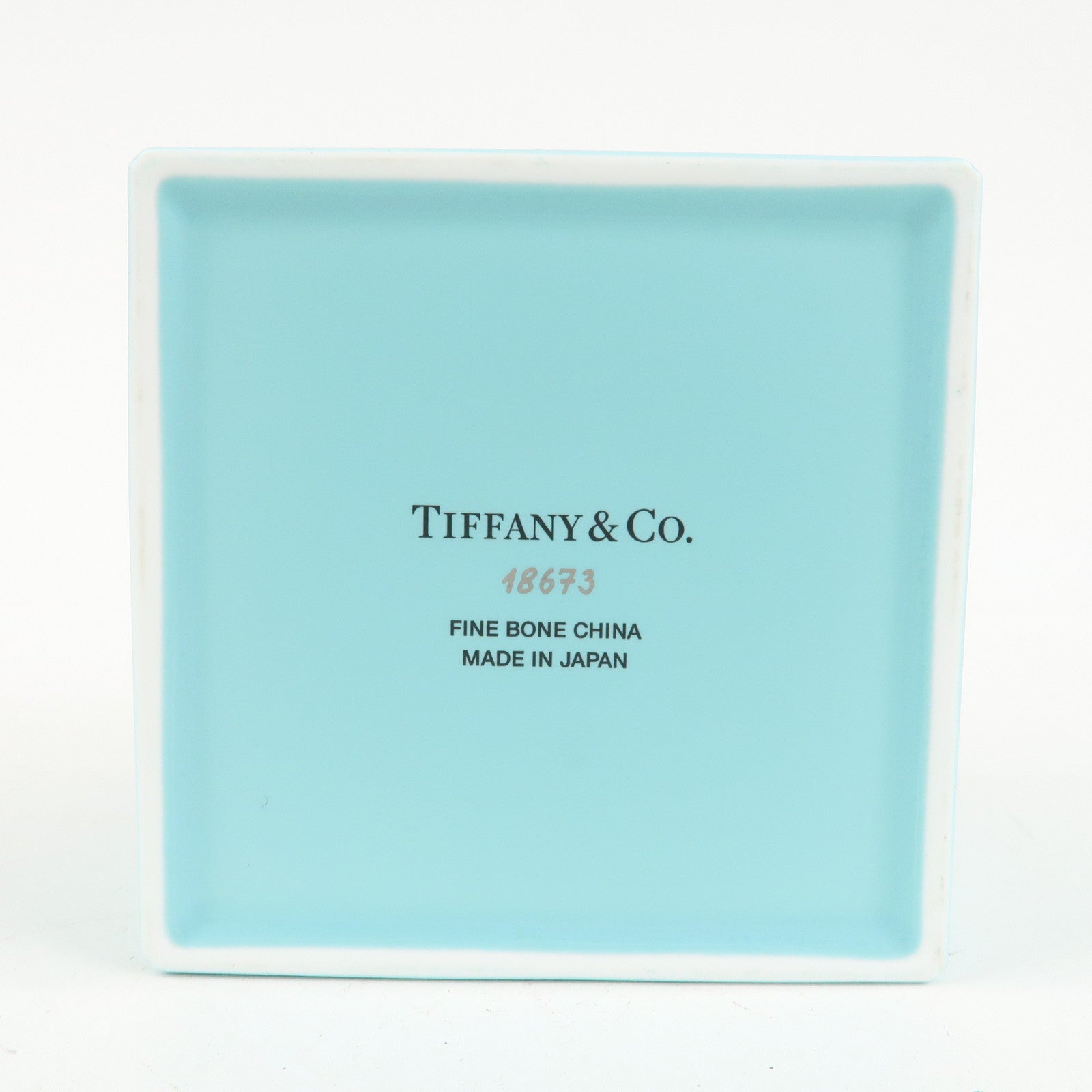Tiffany&Co. Set of 2 Bone Ash Bone China Pottery Box Blue Used
