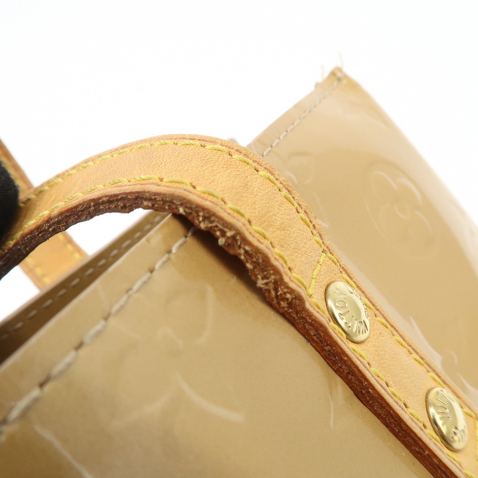 Louis Vuitton Monogram Vernis Lead PM Hand Bag Noisette M91334 Used