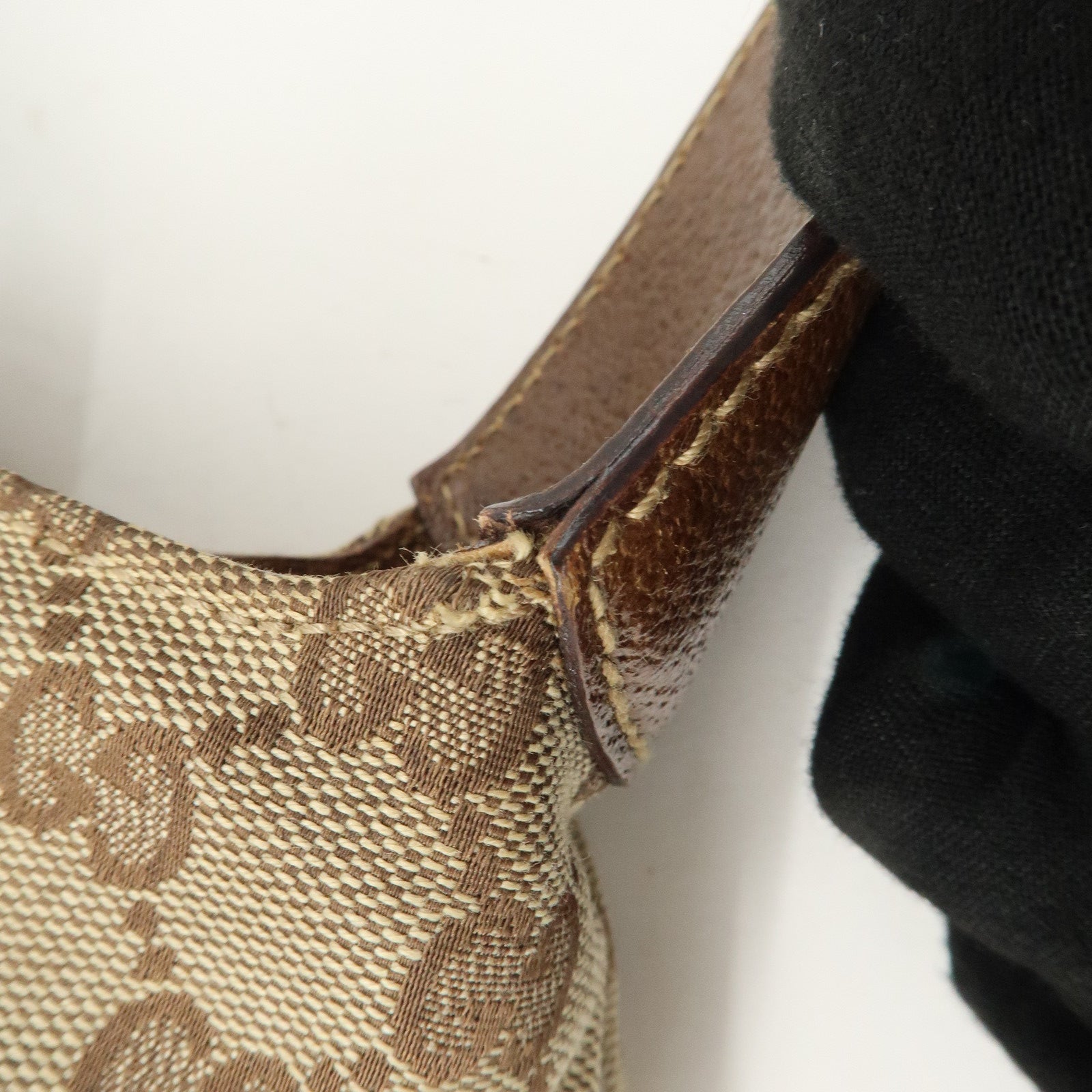 Gucci New Jackie GG Canvas Leather Shoulder Bag Used