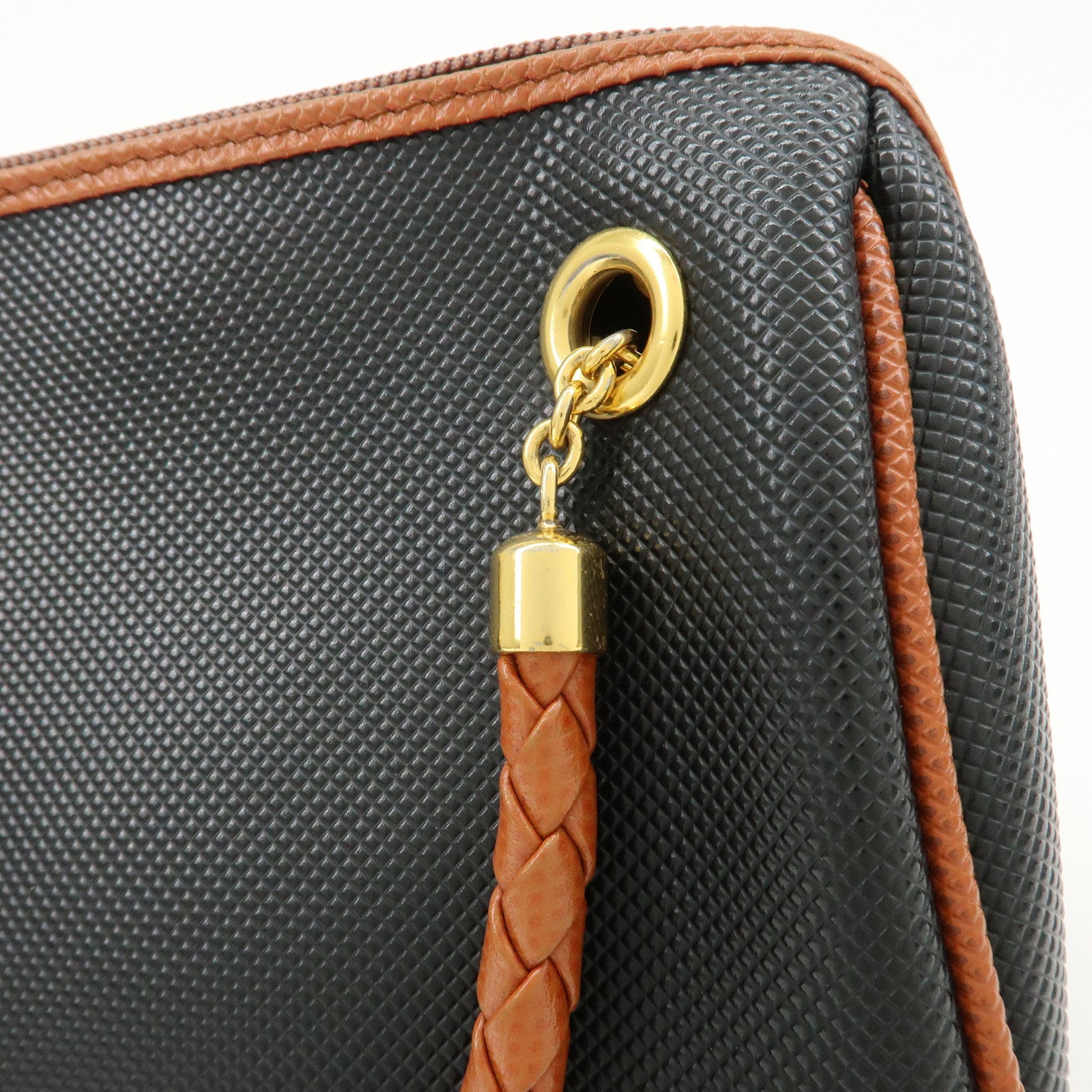 BOTTEGA VENETA Intrecciato PVC Leather Marco Polo Tassel Hand Bag Used