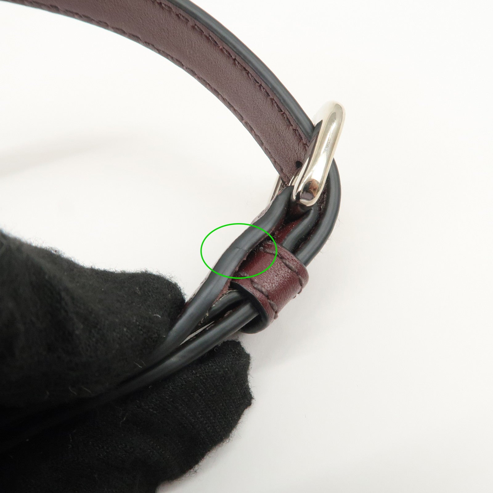 PRADA Leather 2Way Bag Hand Bag Shoulder Bag Bordeaux BN2866 Used