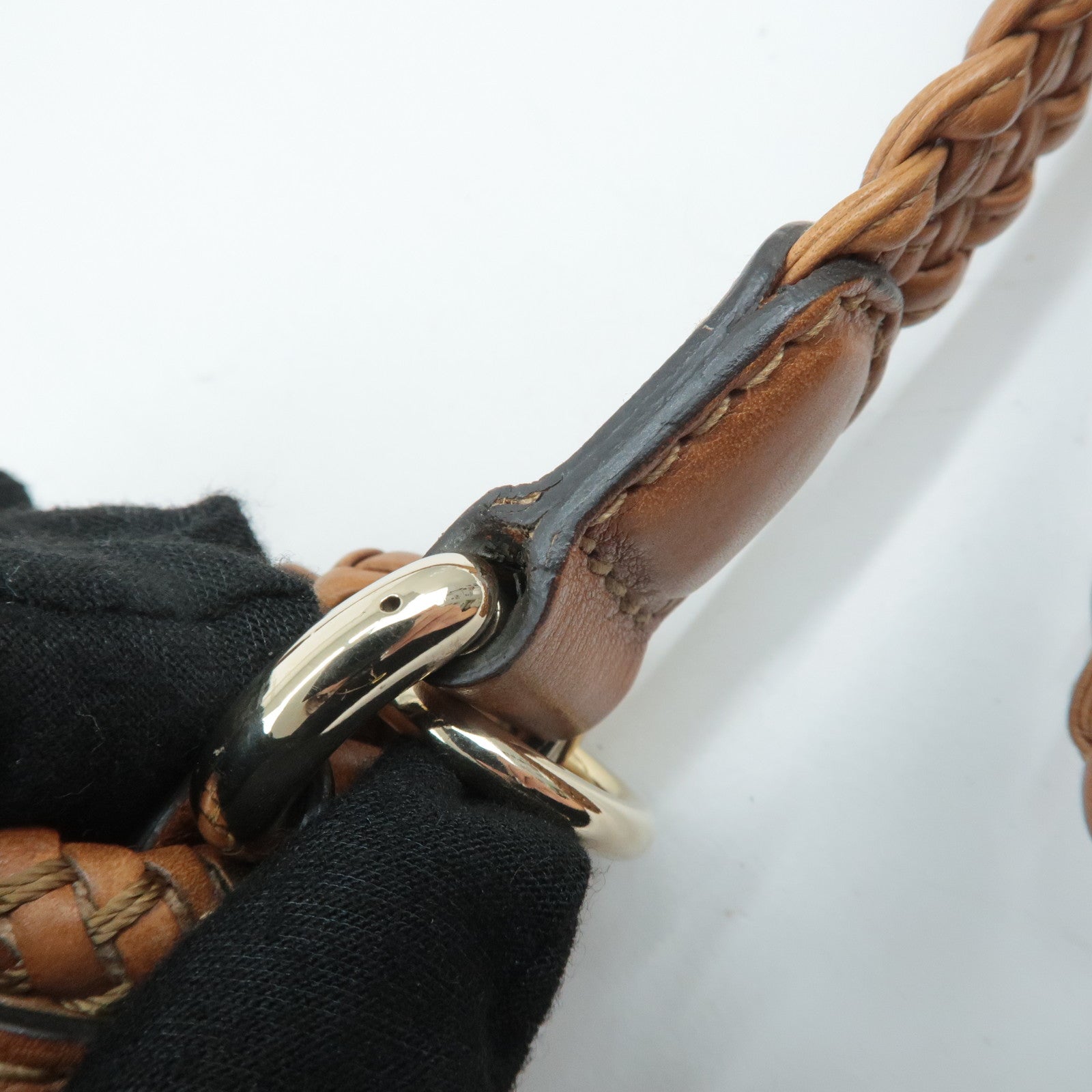 GUCCI Marrakech Leather Shoulder Bag Brown 257026 Used