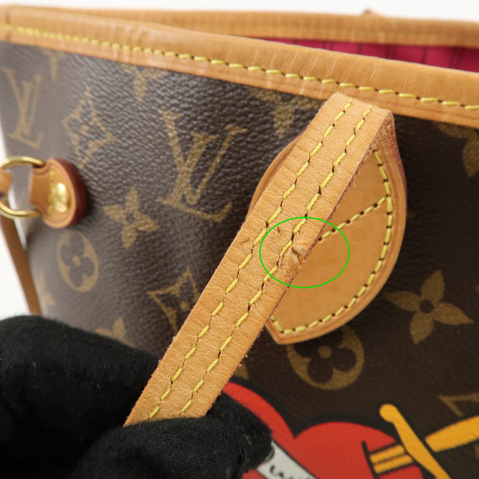 Louis Vuitton Monogram Patches Neverfull MM Tote Bag Pouch M43988 Used