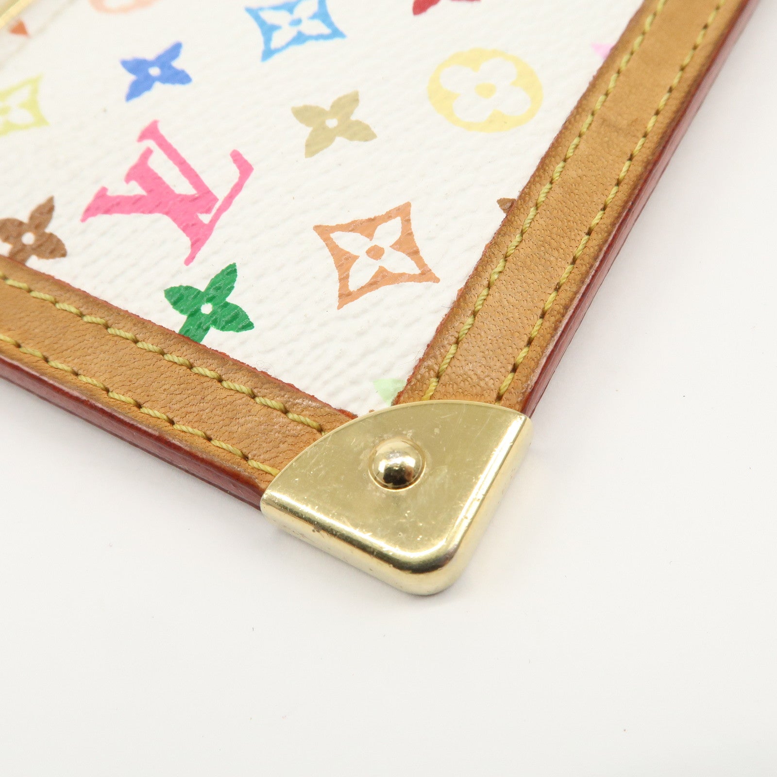 Louis Vuitton Monogram Multicolor Pochette Cles Blanc M92655 Used