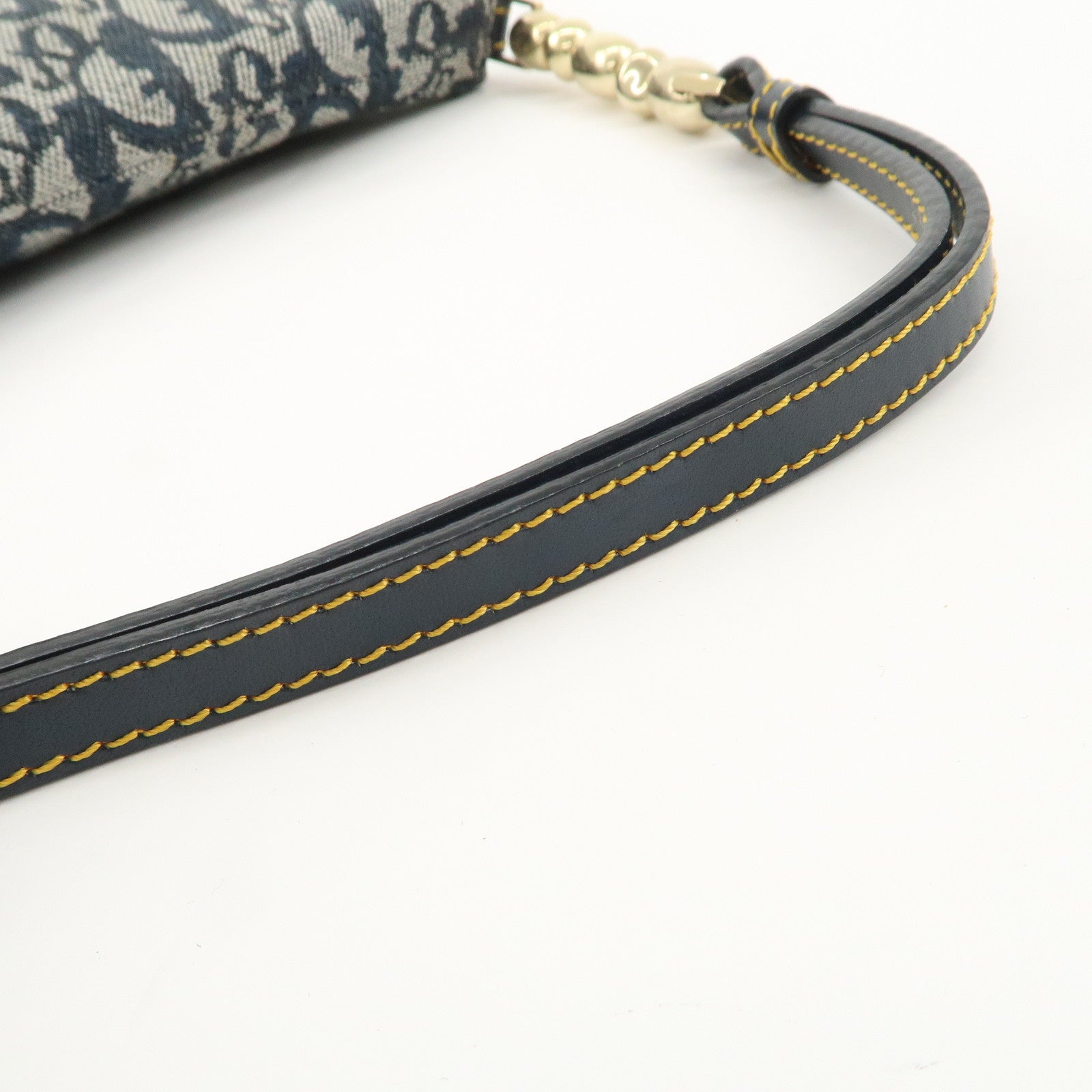 Christian Dior Maris Pearl Trotter Canvas Leather Shoulder Bag Used