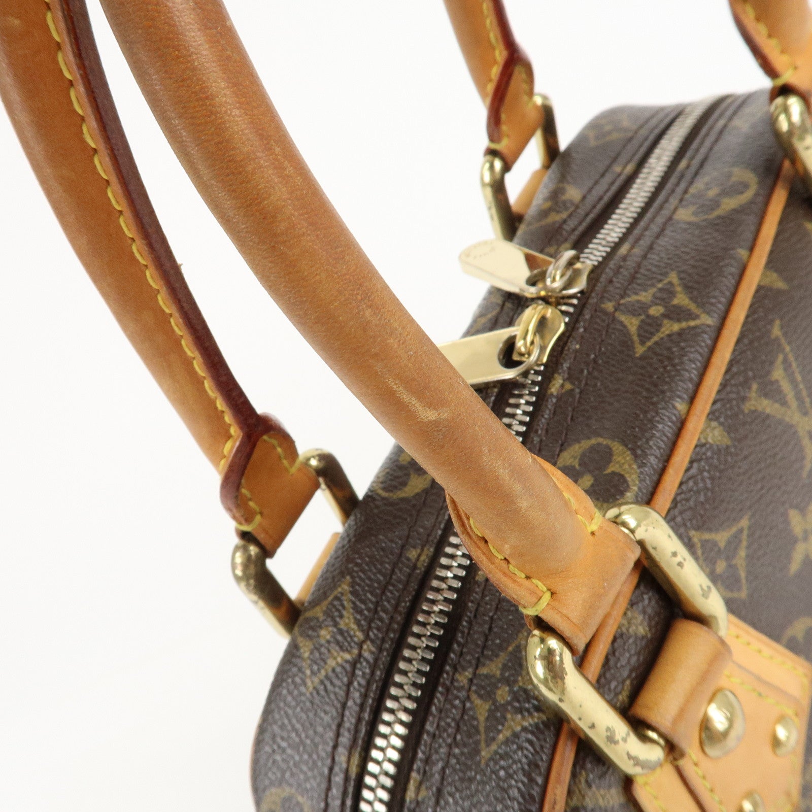 Louis Vuitton Monogram Manhattan PM Hand Bag Brown M40026 Used