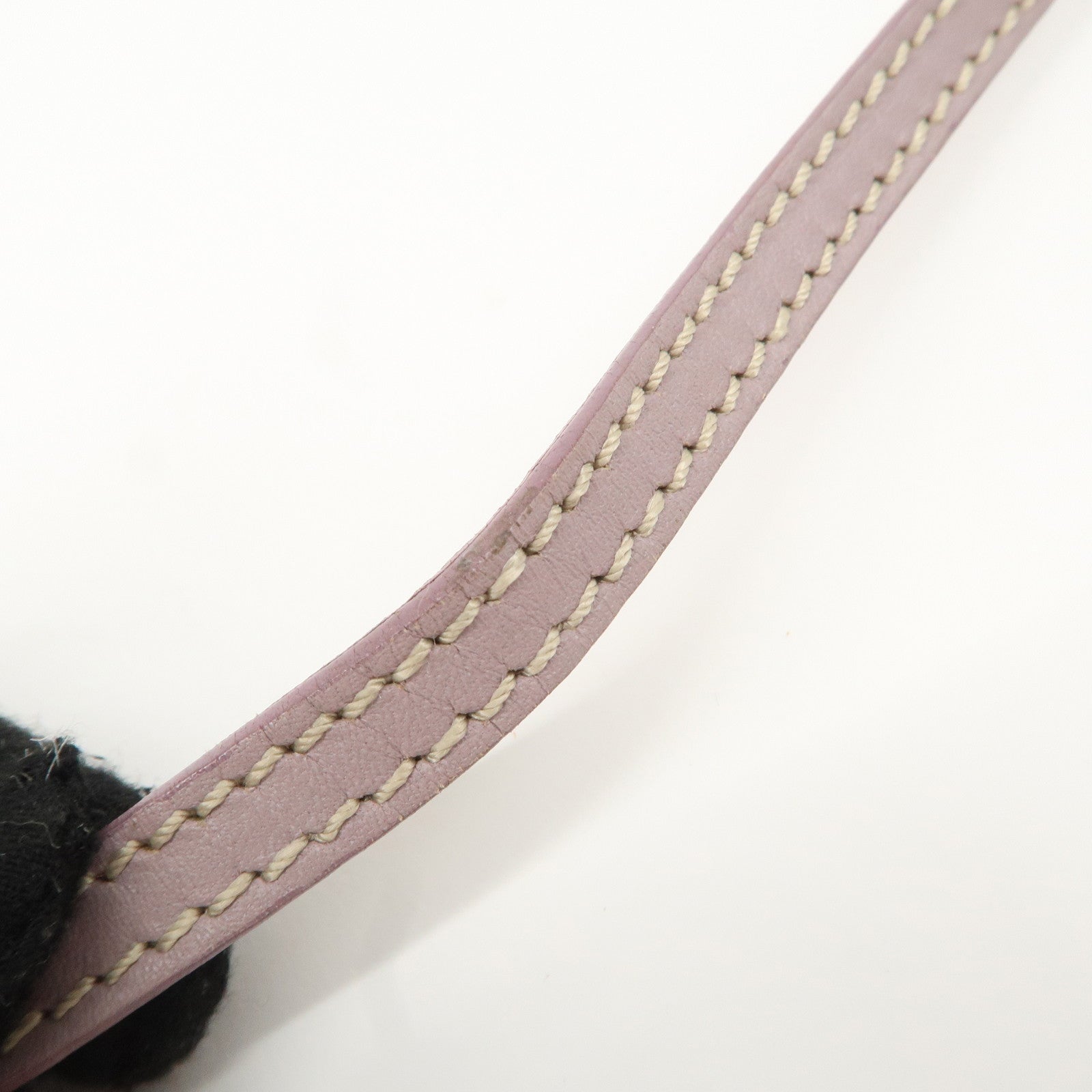 FENDI Zucchino Canvas Leather Shoulder Bag Purple Beige 8BT047 Used