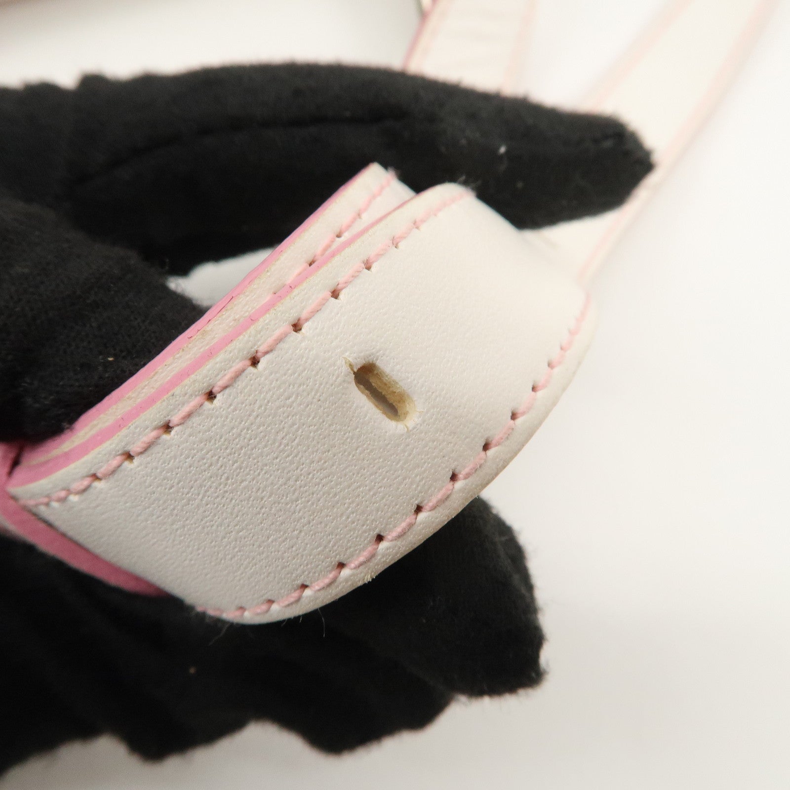 LOEWE Anagram Canvas Leather Shoulder bag Pink Used