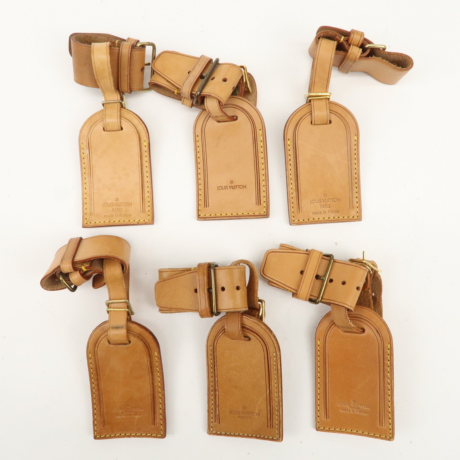 Louis Vuitton Set of 20 Leather Name Tag & Poignet Natural Used