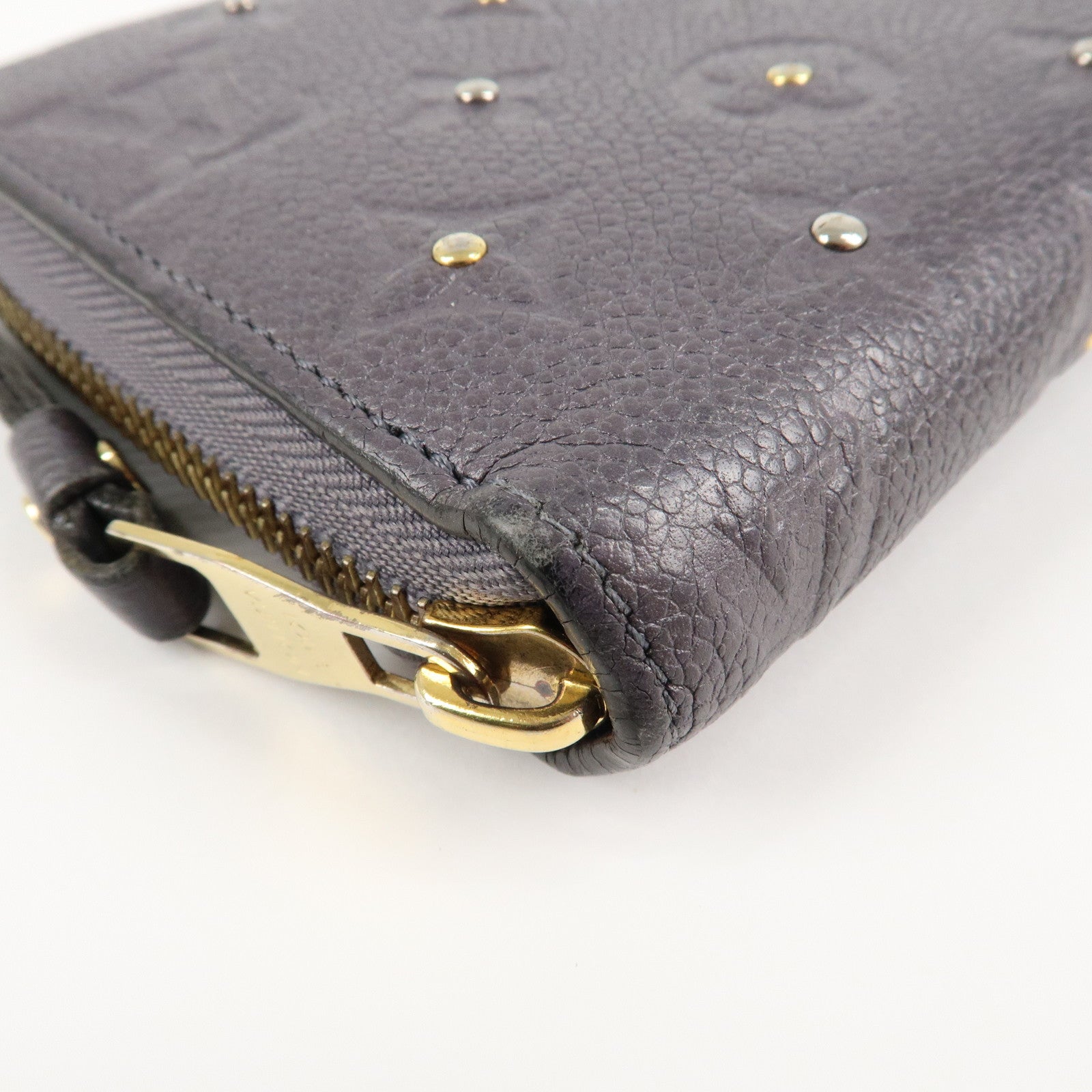 Louis Vuitton Empreinte Zippy Studs Wallet Gris Silver M62209 Used