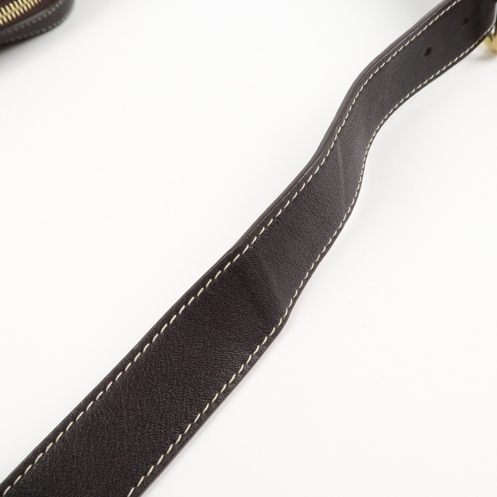 CELINE Macadam Canvas Leather Shoulder Crossbody Bag Beige Brown Used