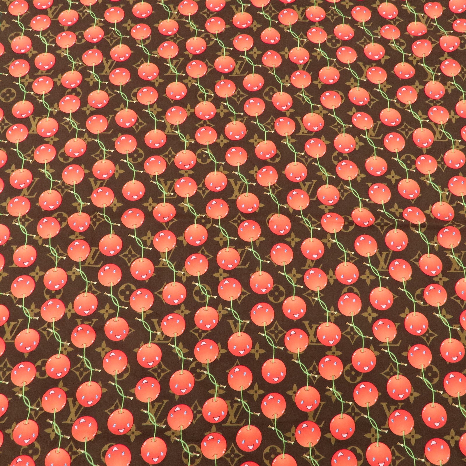 Louis Vuitton Monogram Cherry Silk 100% Scarf M71962 Used