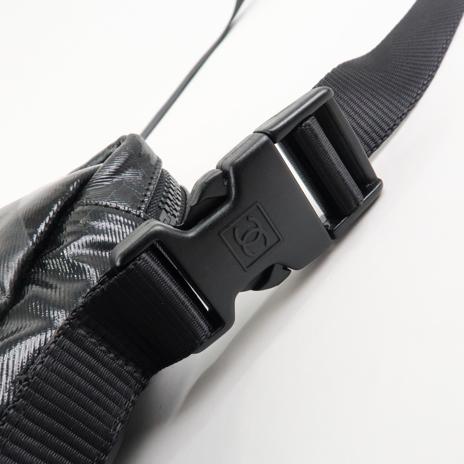 CHANEL Sports Enamel Coated Canvas COCO Mark Shoulder Bag A26568 Used